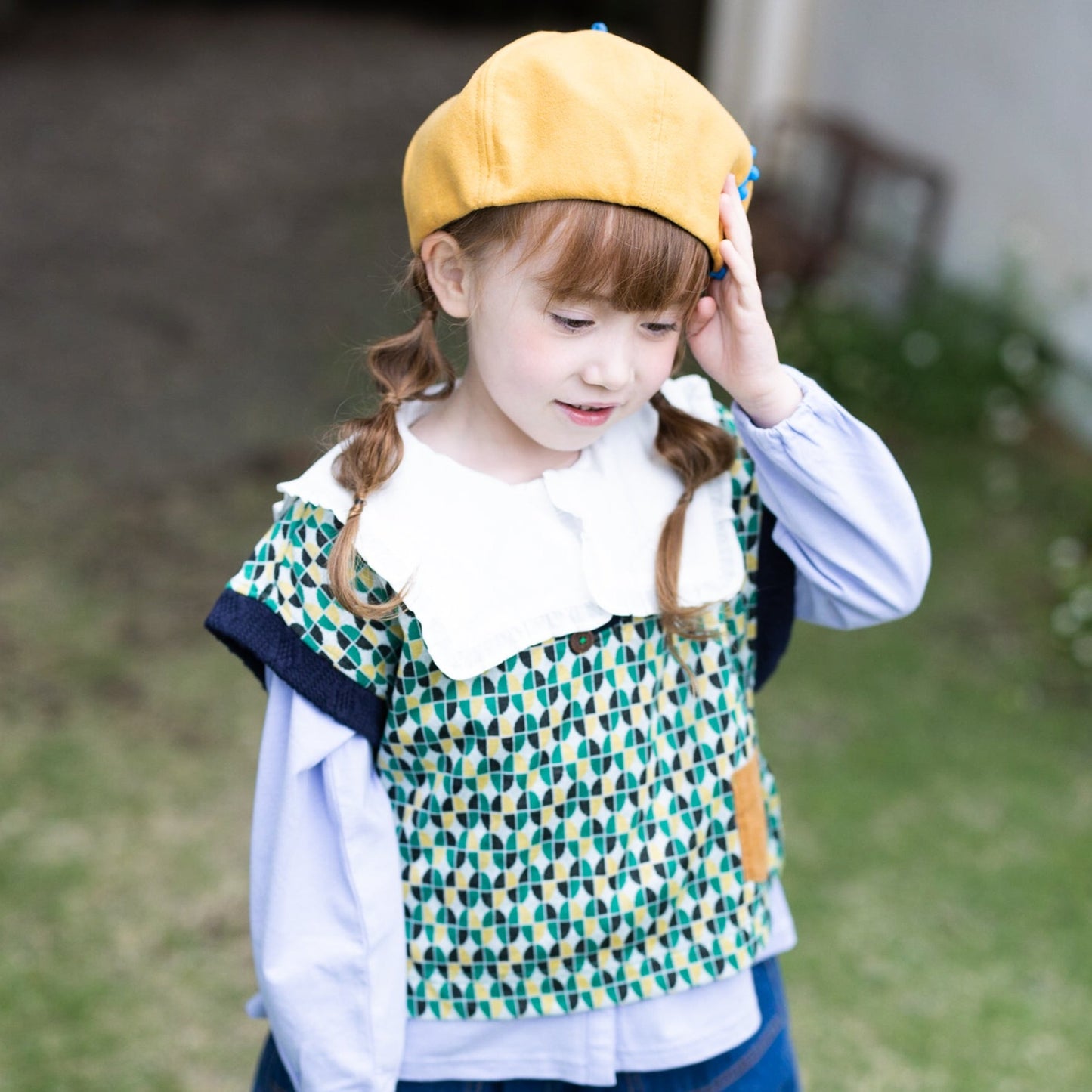 ワイドニットベスト GREEN
