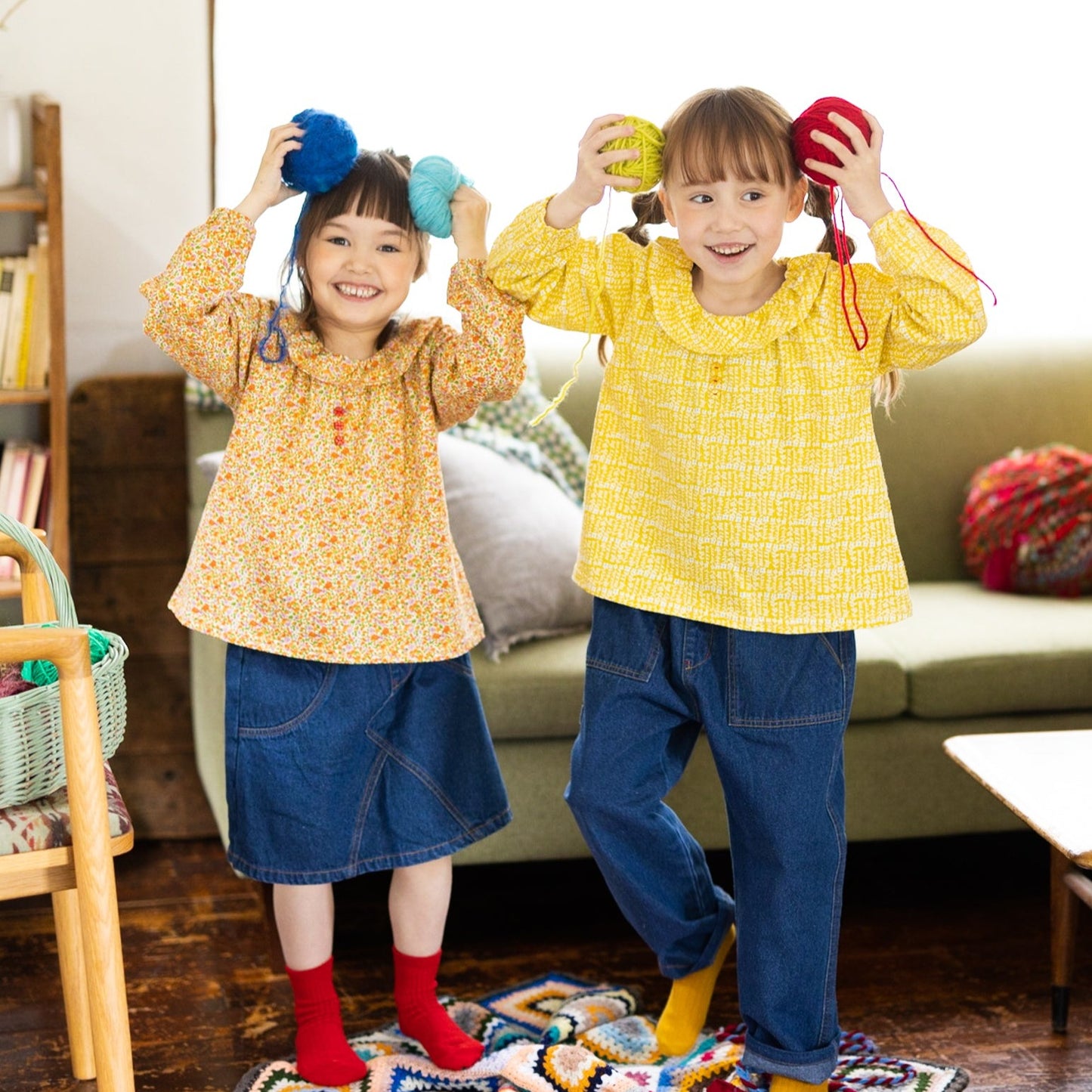 ラウンドカラーチュニックTシャツ YELLOW