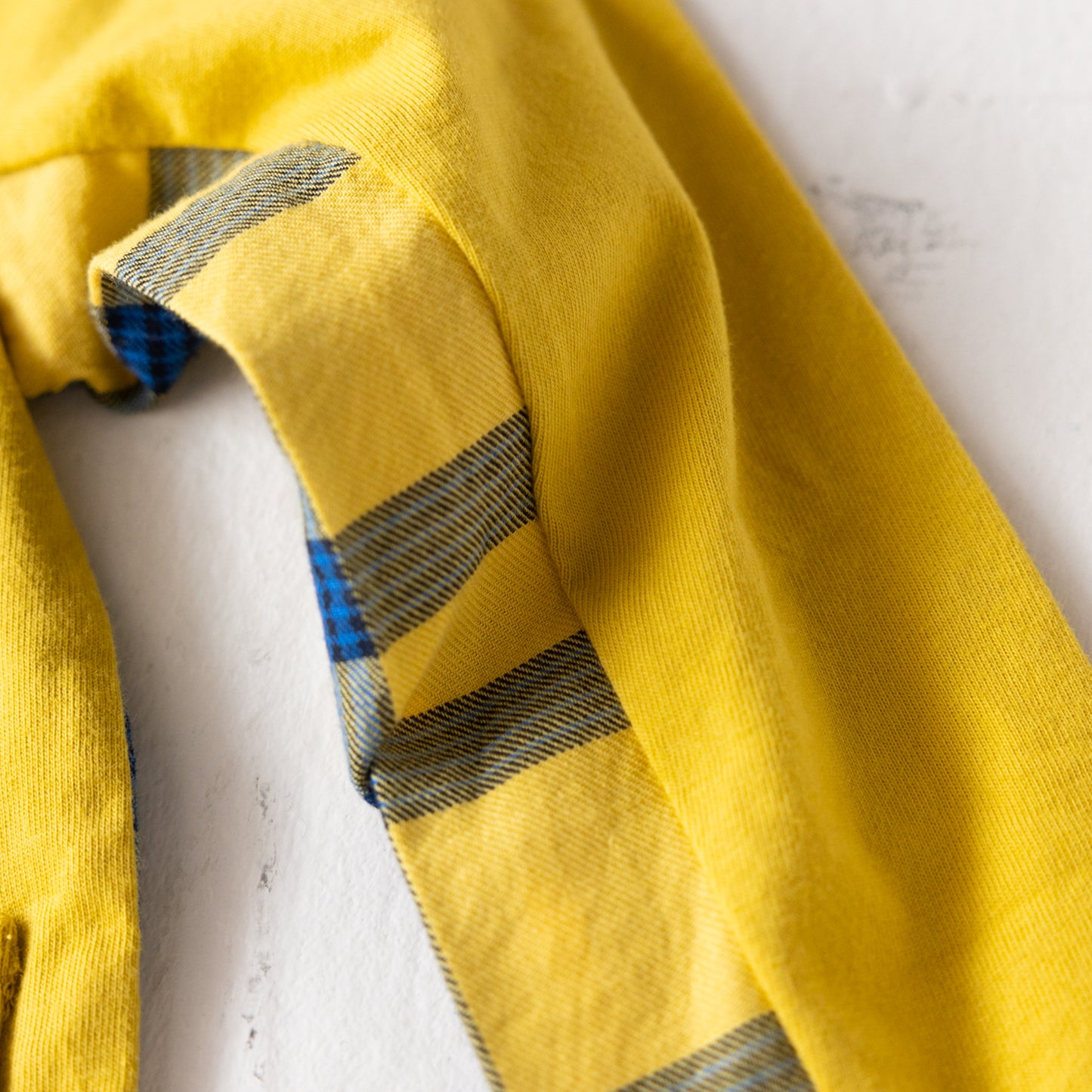 チェック切り替えTシャツ YELLOW