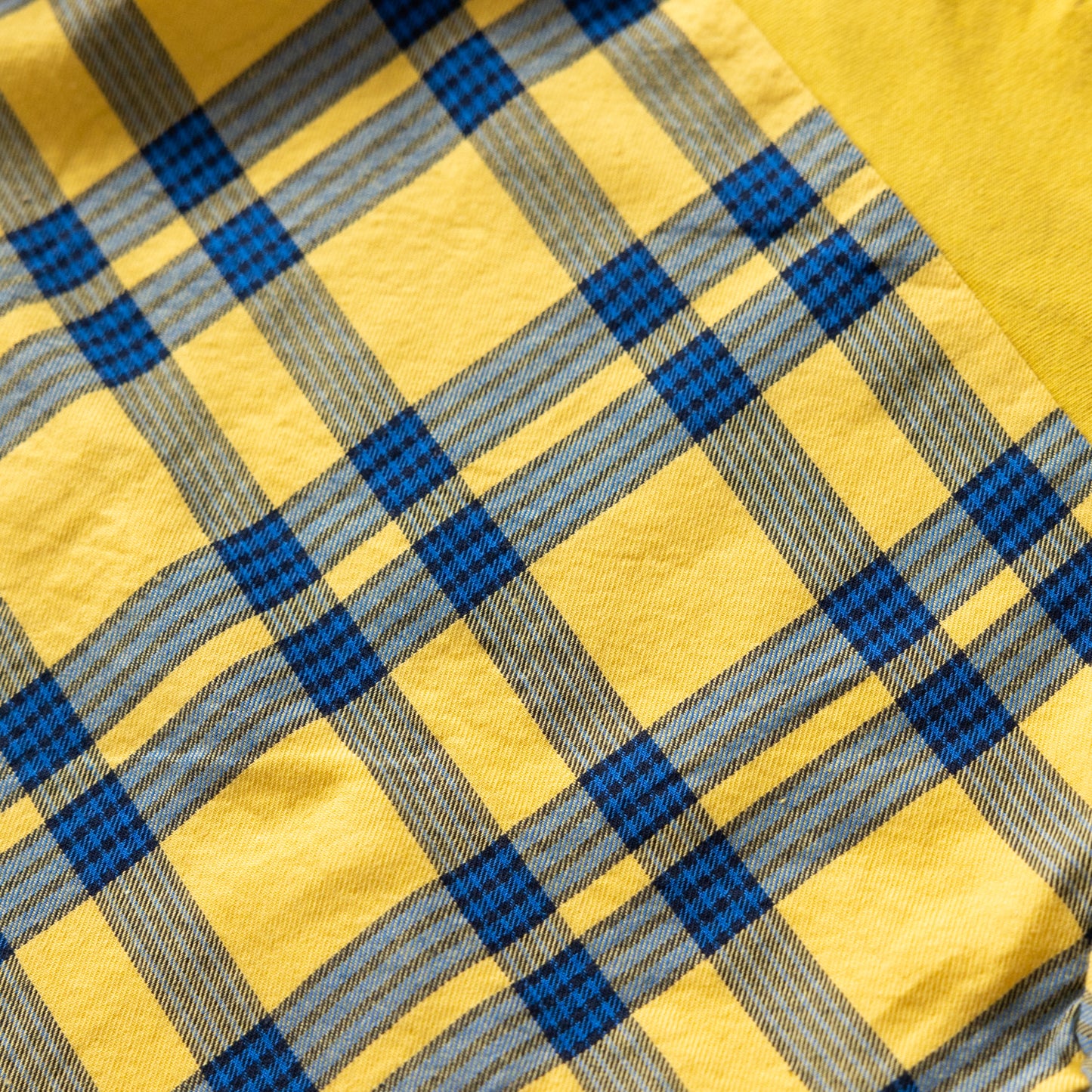 チェック切り替えTシャツ YELLOW