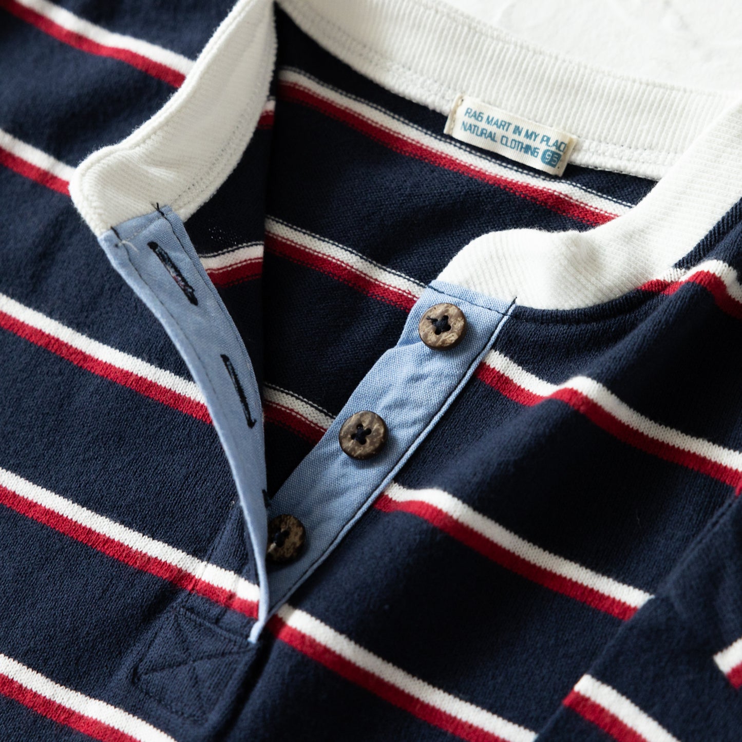 ノーカラーラガーシャツワンピース NAVY