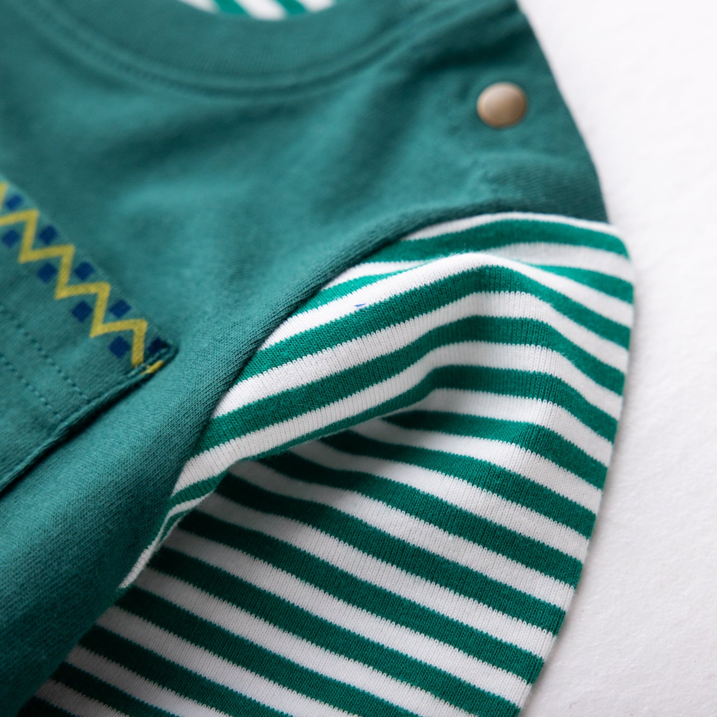 配色切り替えTシャツ GREEN