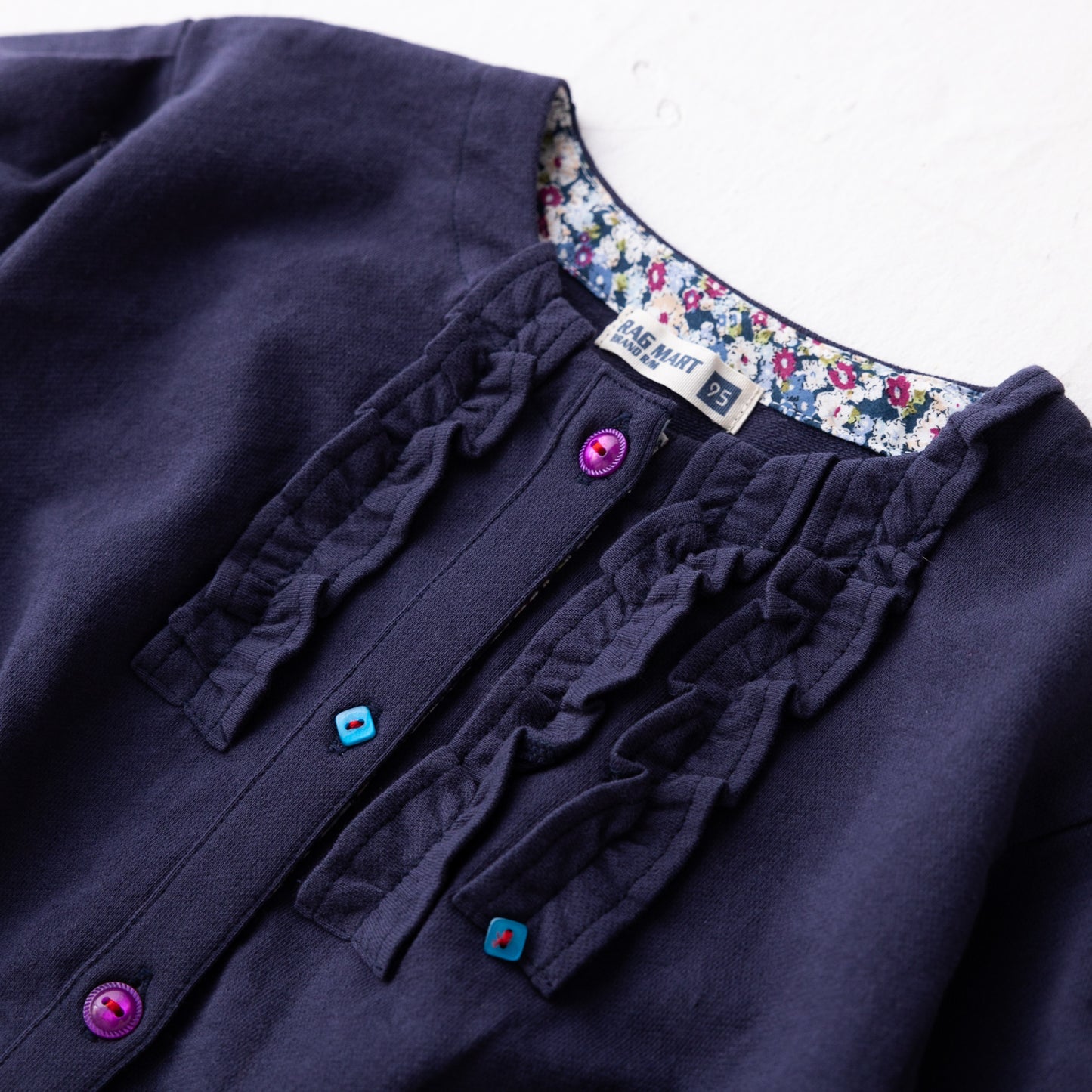 ブッファンスリーブミニ裏毛カーディガン NAVY