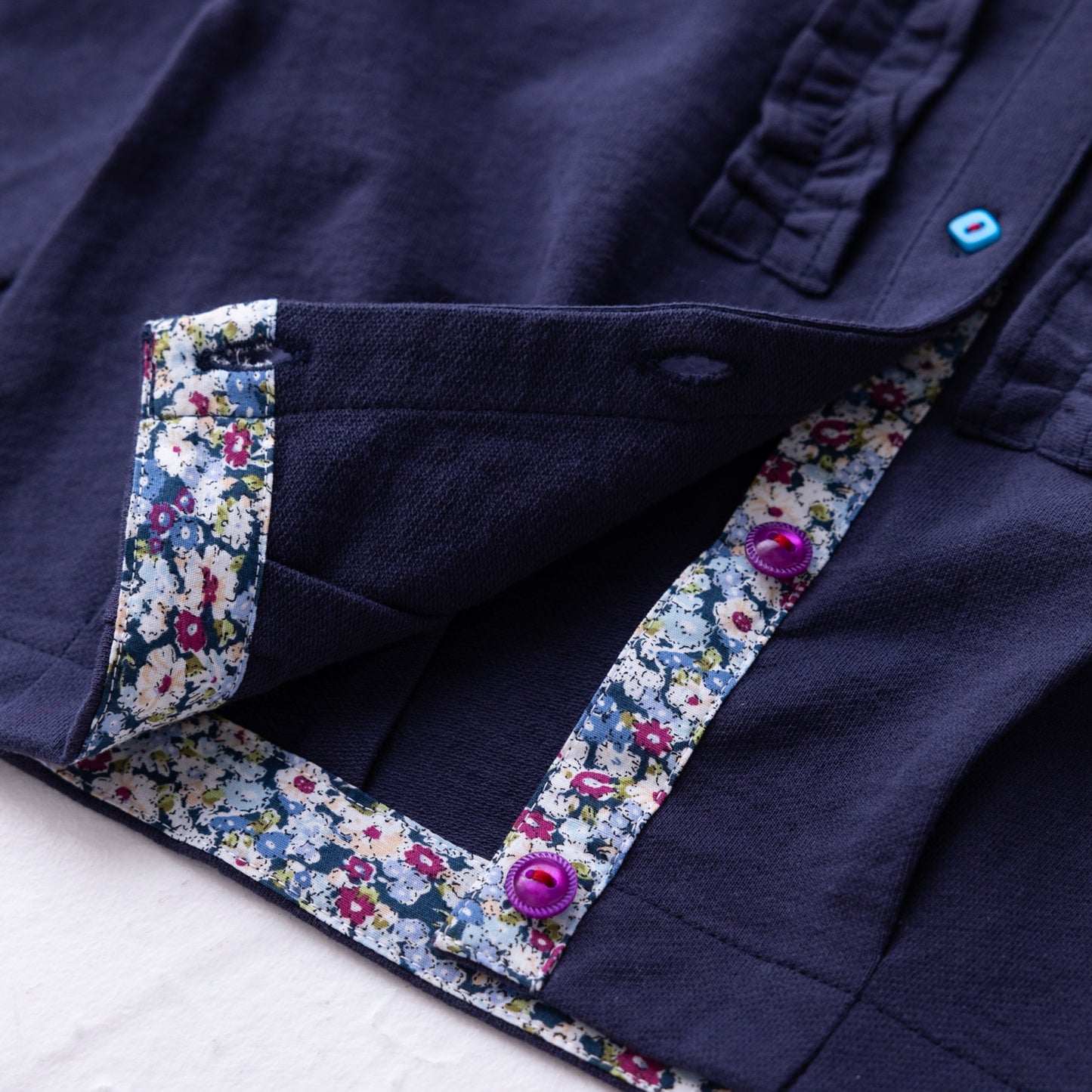 ブッファンスリーブミニ裏毛カーディガン NAVY