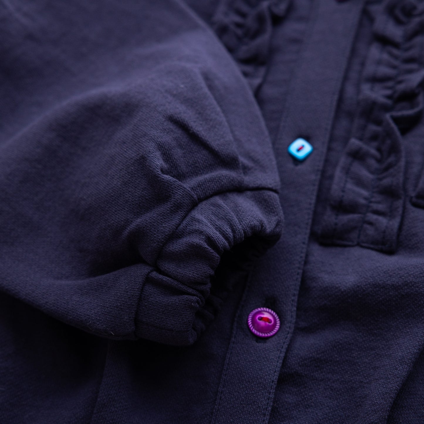 ブッファンスリーブミニ裏毛カーディガン NAVY
