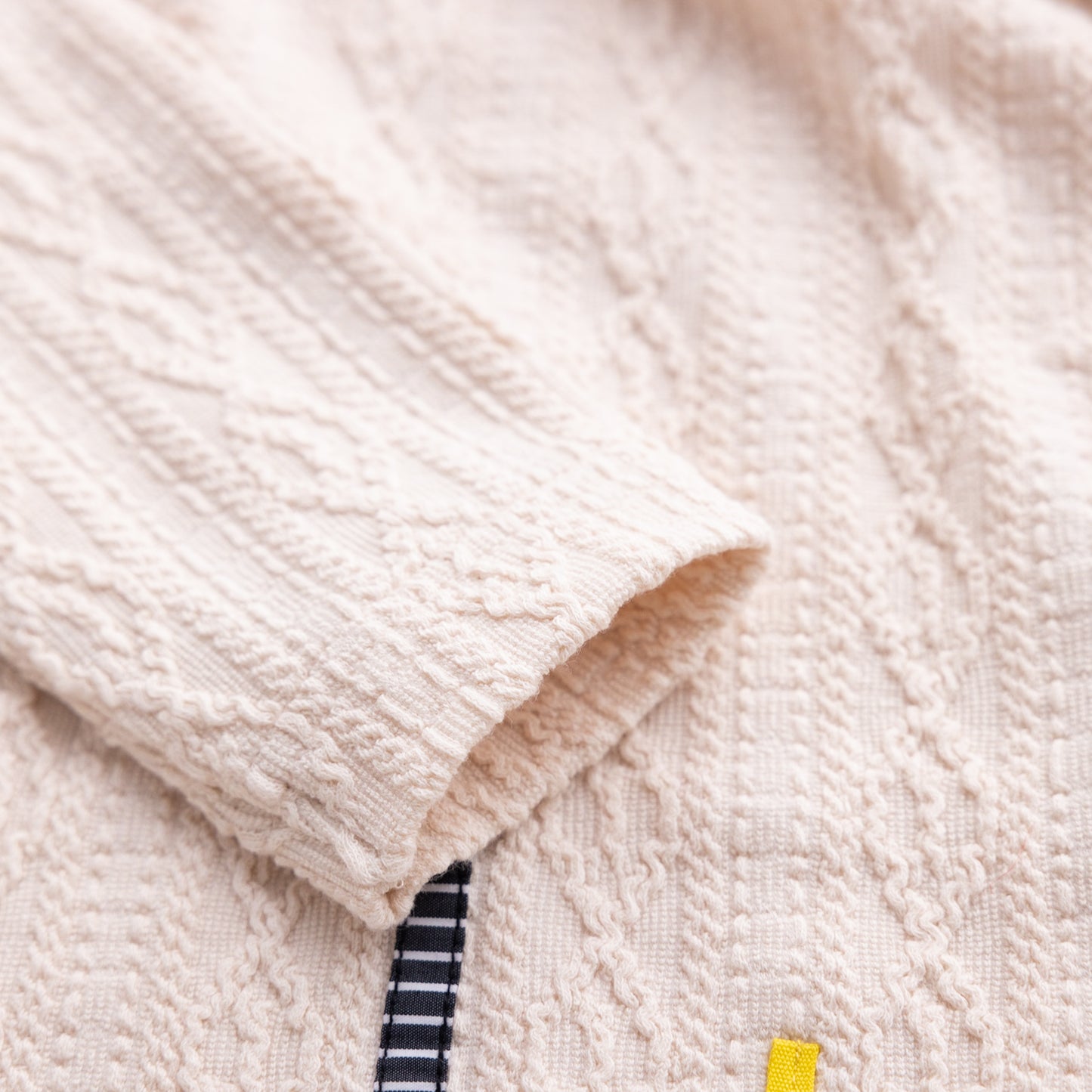 ケーブルニットハイネックTシャツ IVORY