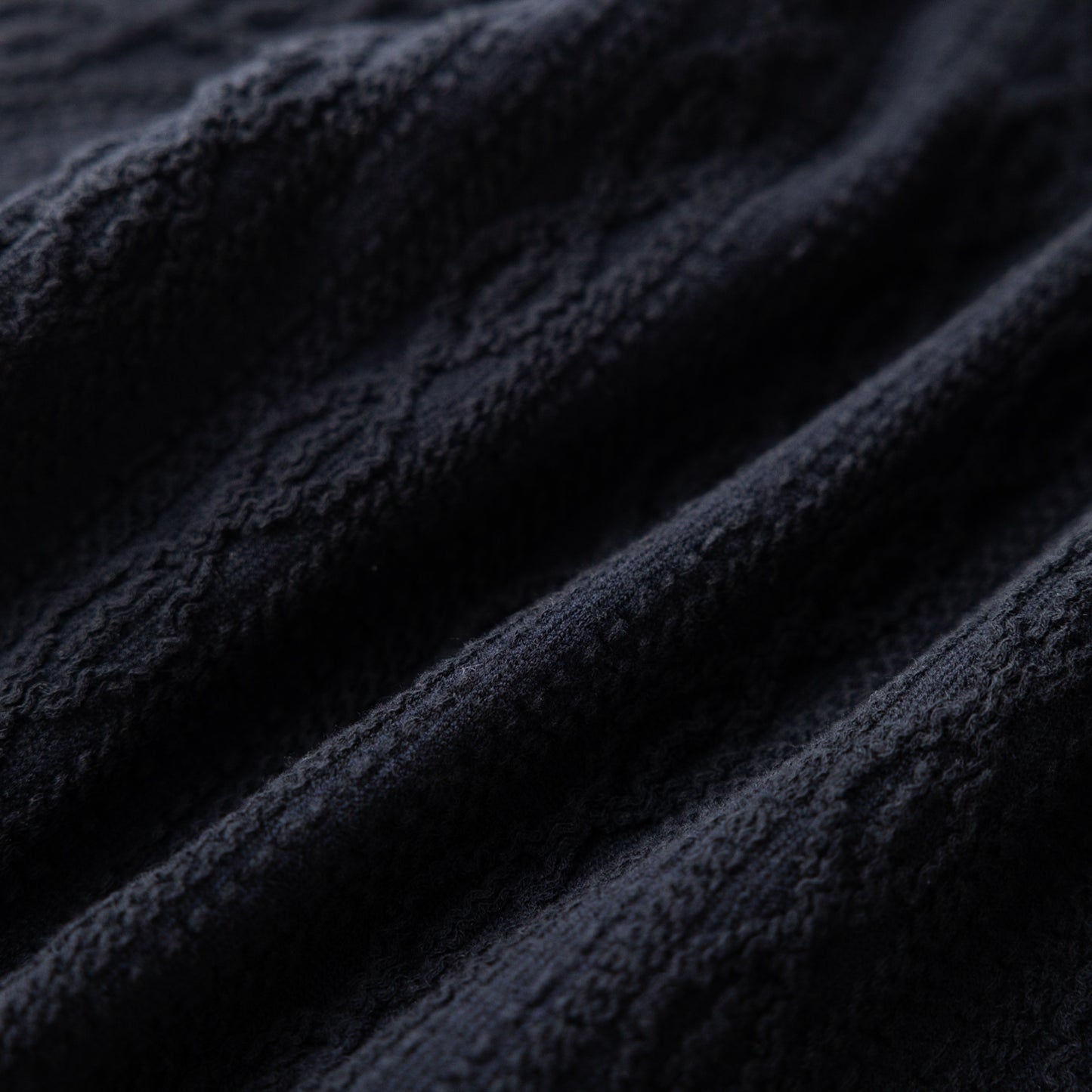 ケーブルニットハイネックTシャツ BLACK