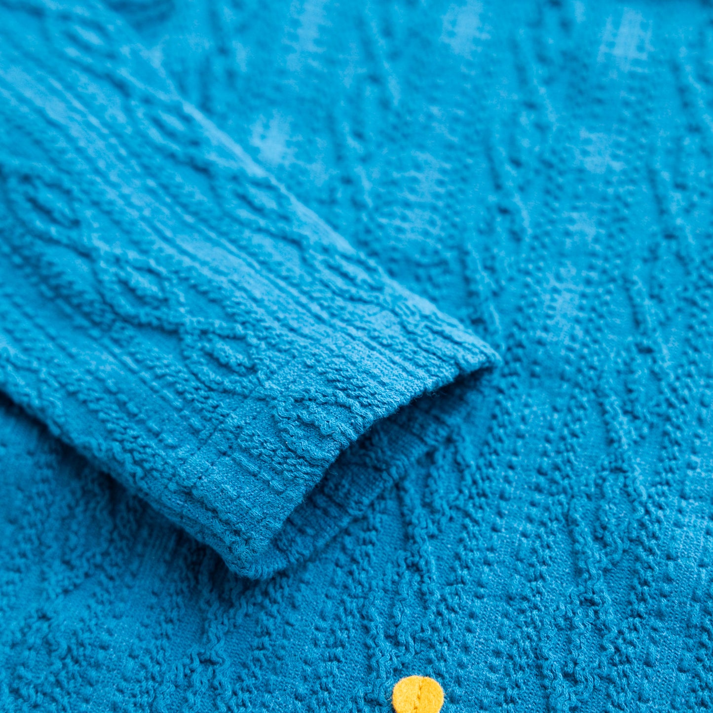 ケーブルニットハイネックTシャツ BLUE