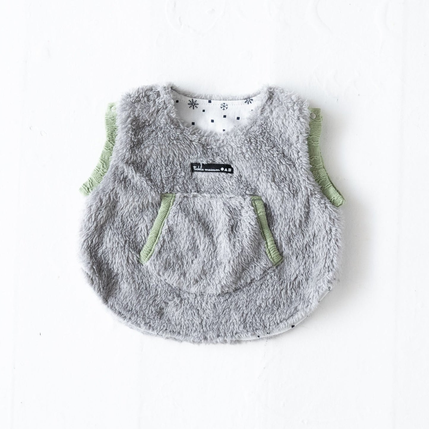 ファーエッグベスト(リバーシブル) GREY