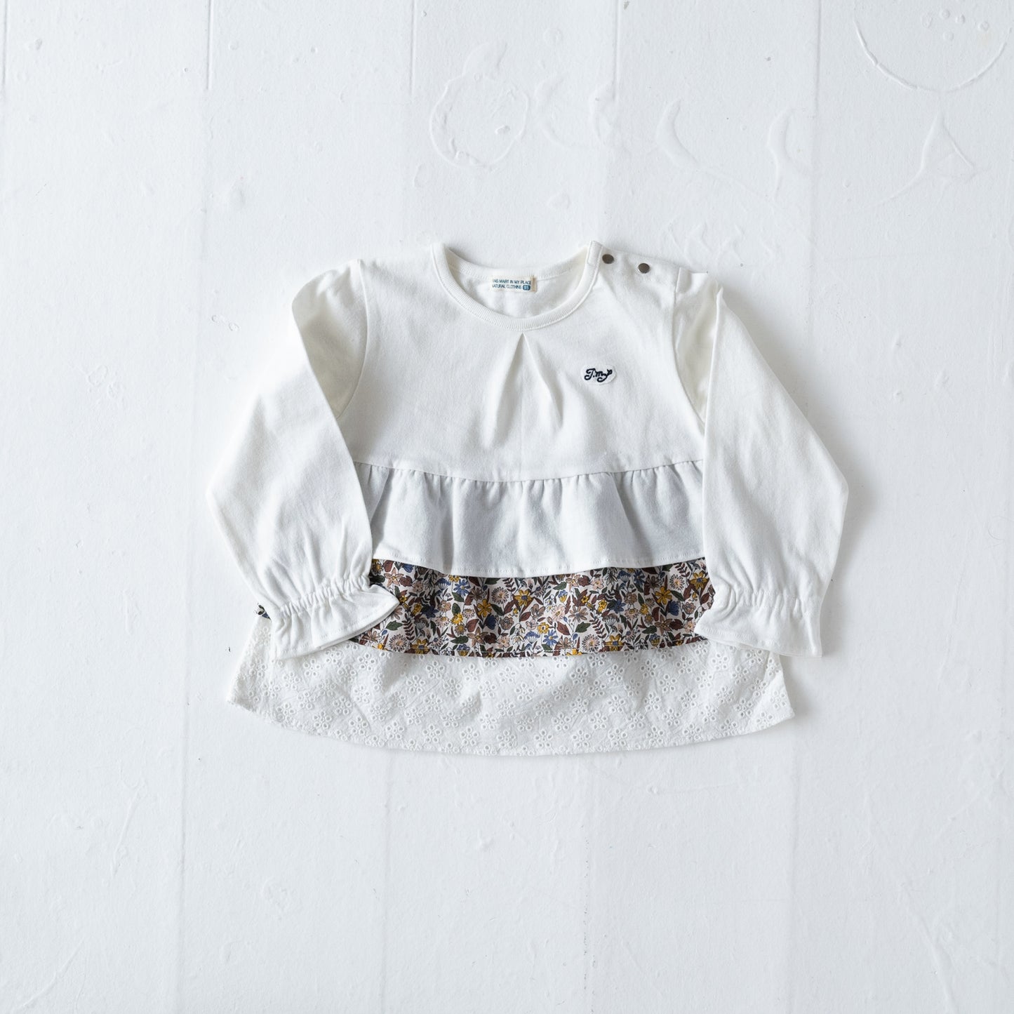 フリル切り替えTシャツ OFF-WHITE