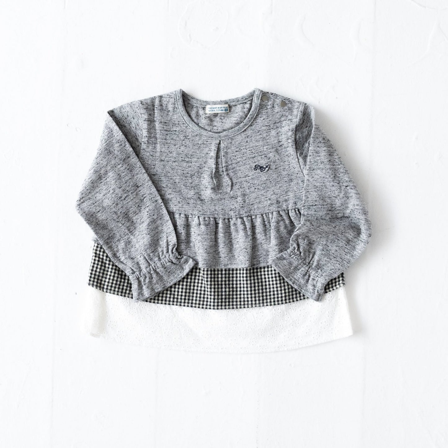 フリル切り替えTシャツ GREY