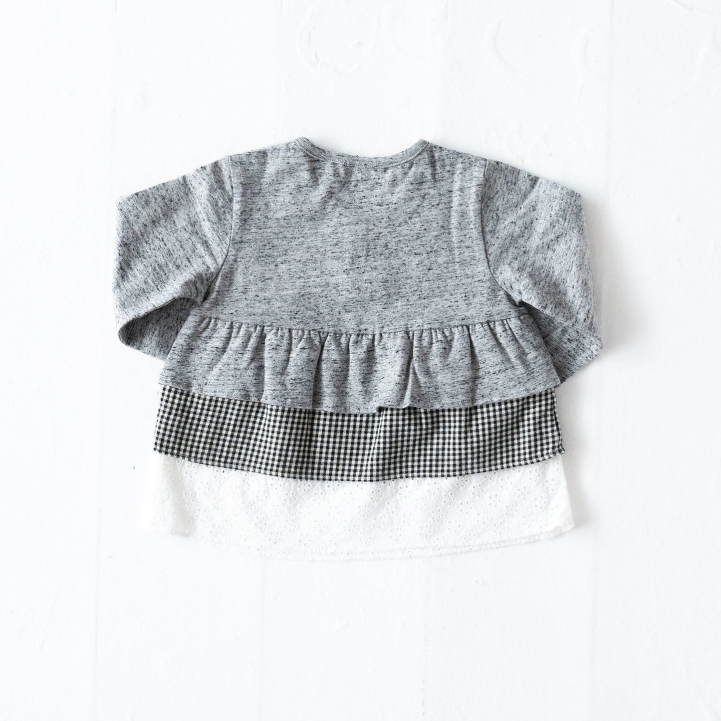 フリル切り替えTシャツ GREY