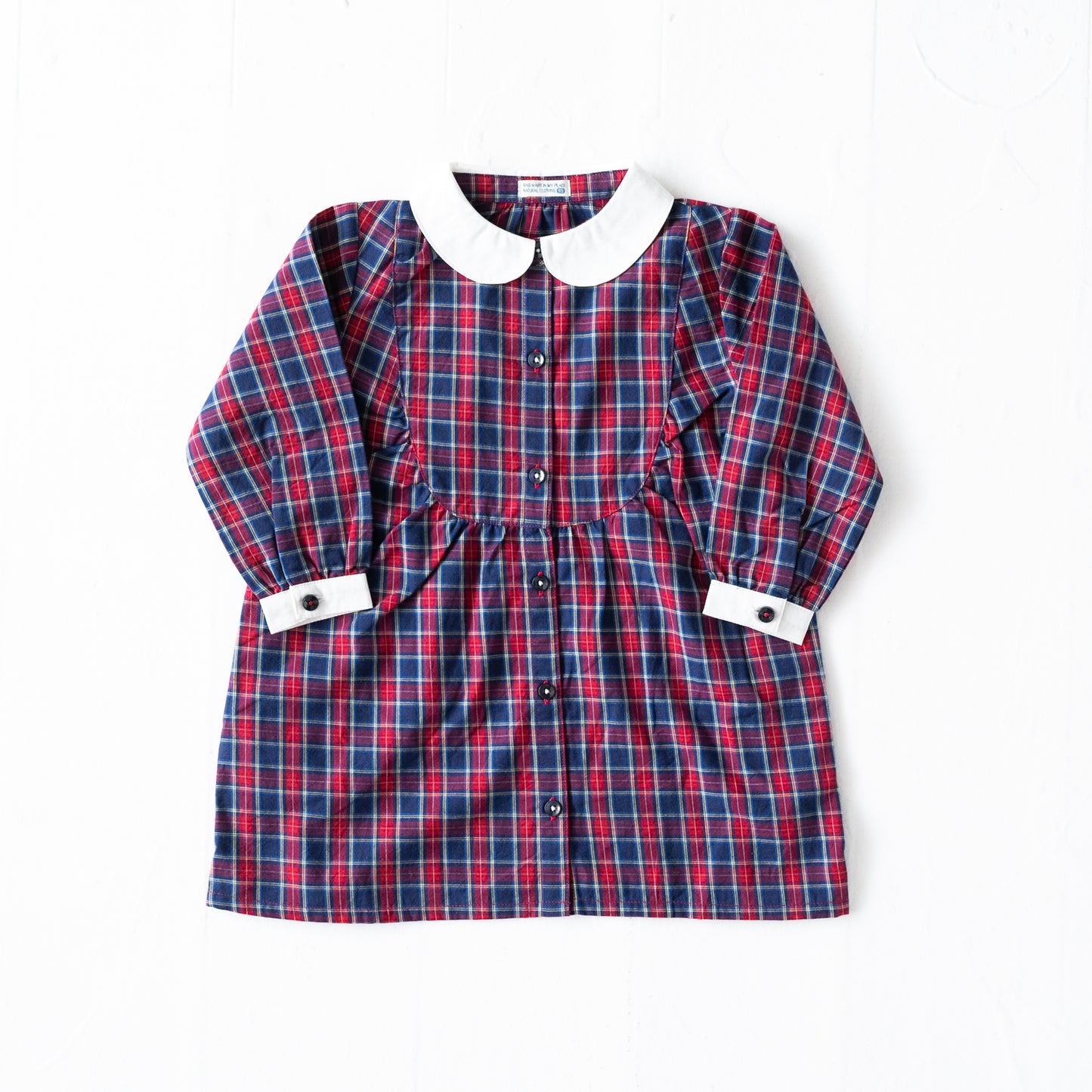 ラウンドカラーワンピース RED