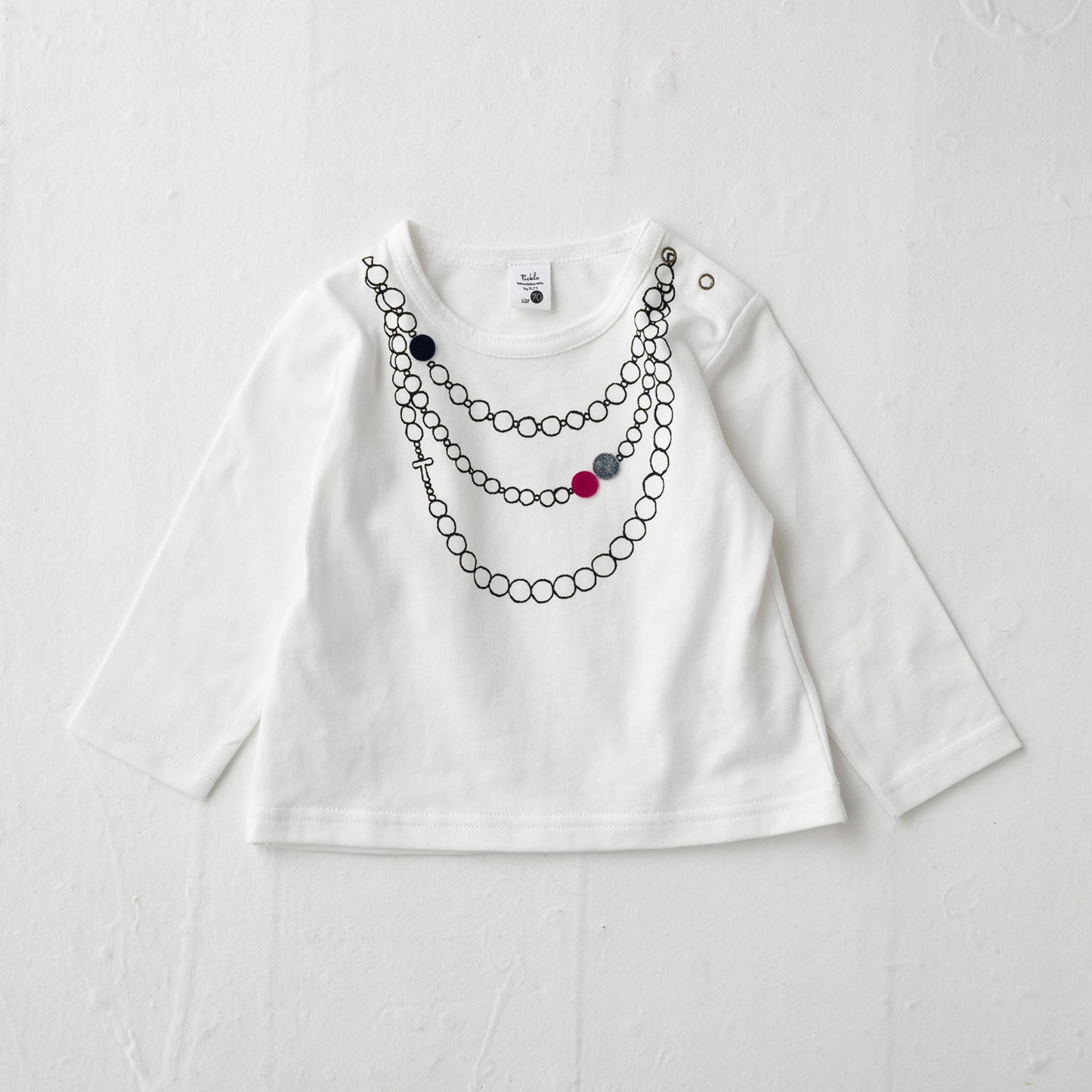 ネックレスプリントTシャツ&チュールスカート付きレギンス OFF-WHITE