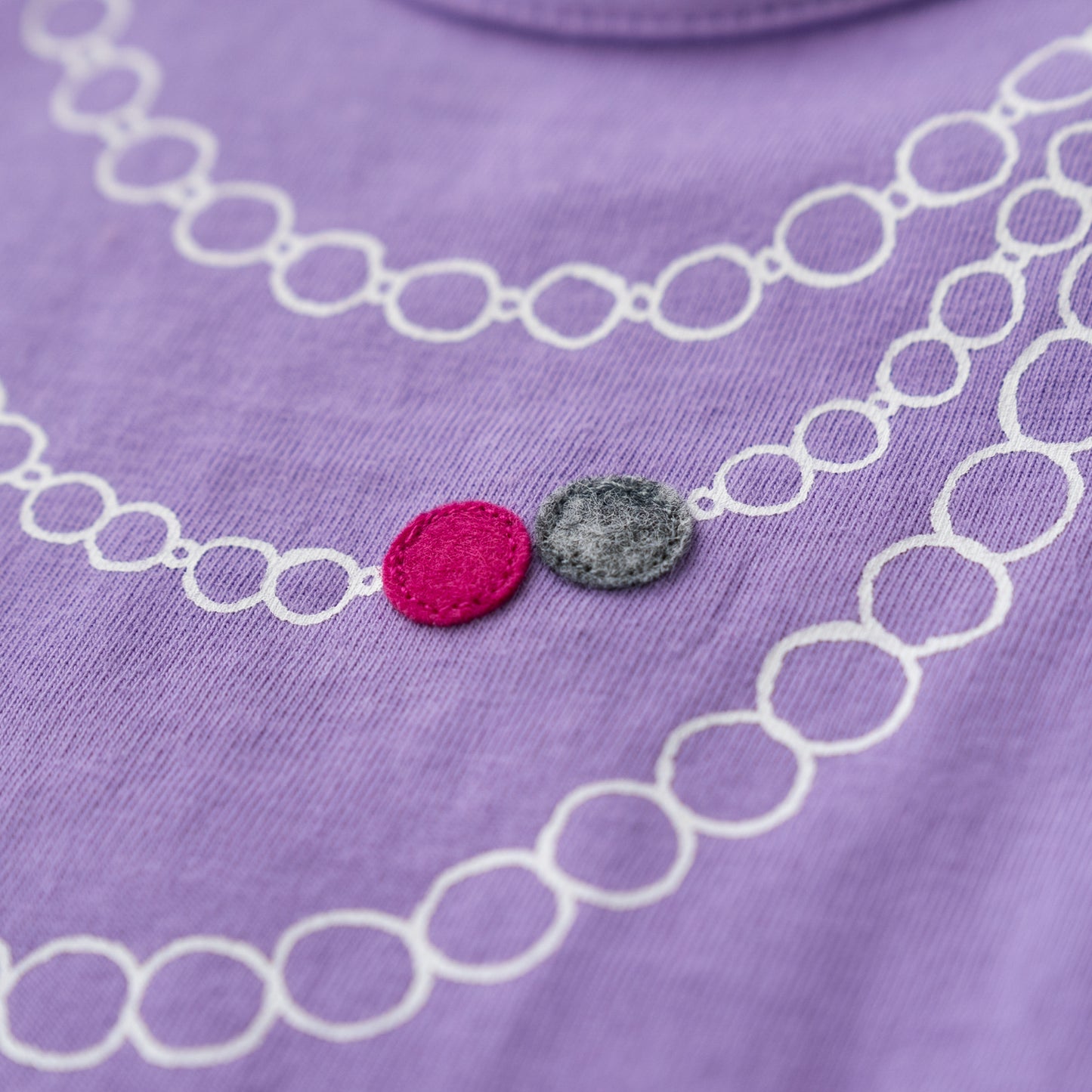 ネックレスプリントTシャツ&チュールスカート付きレギンス PURPLE