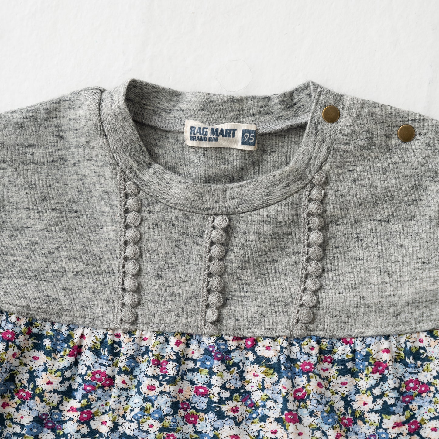 パッチワークチュニックTシャツ GREY