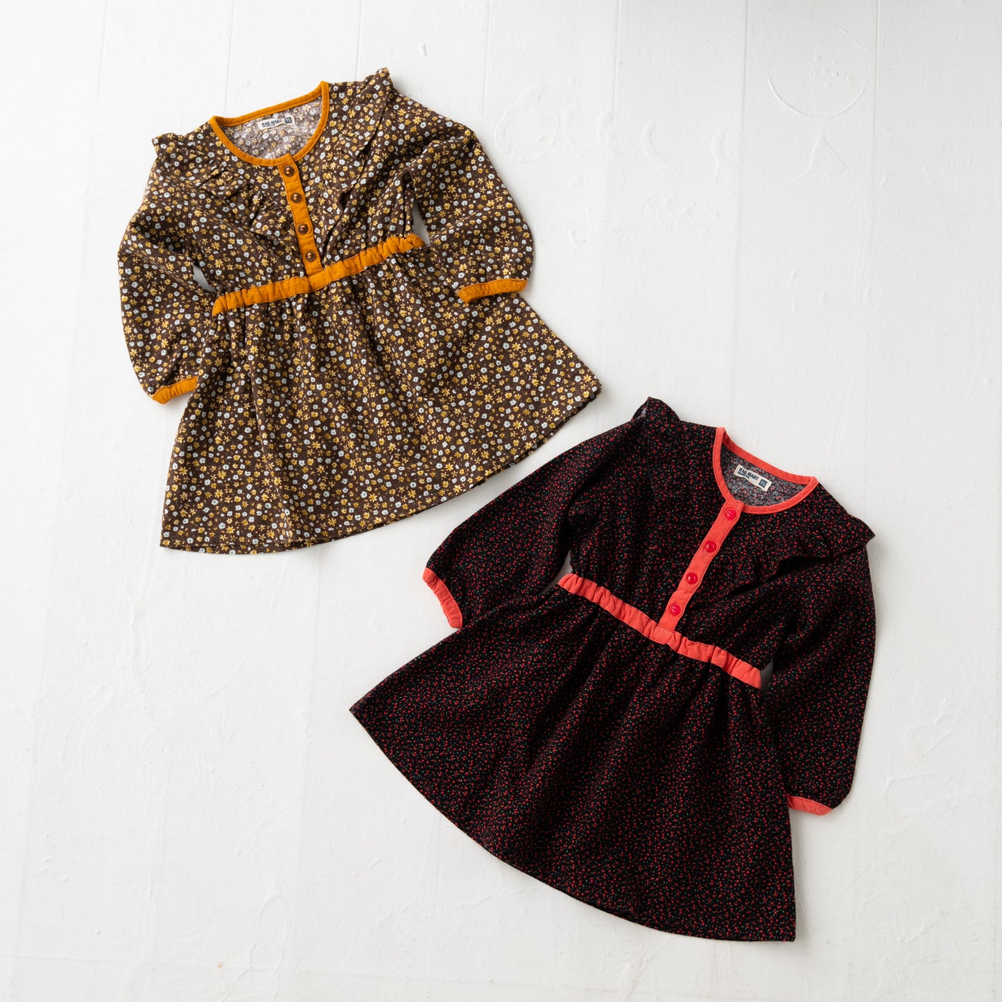 プリントブラウジングドレス BROWN