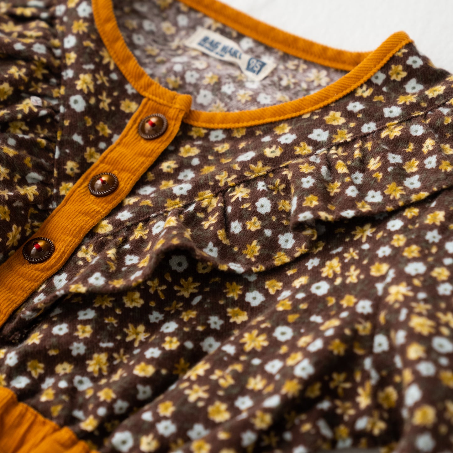 プリントブラウジングドレス BROWN