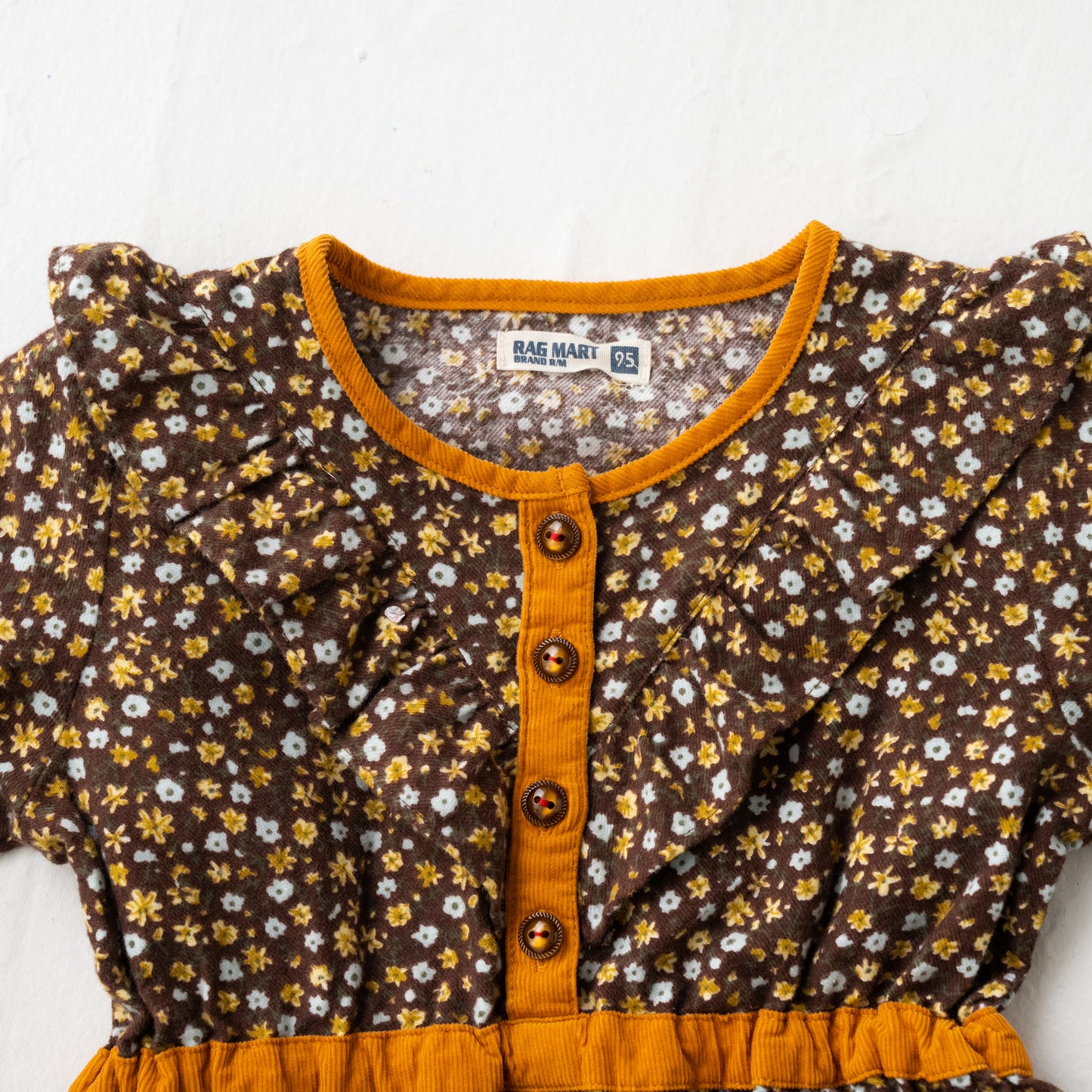 プリントブラウジングドレス BROWN