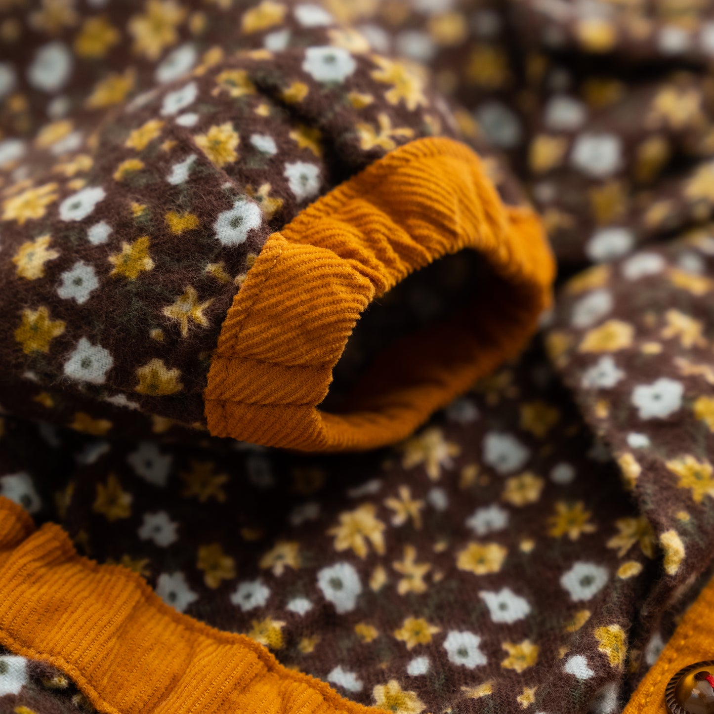 プリントブラウジングドレス BROWN