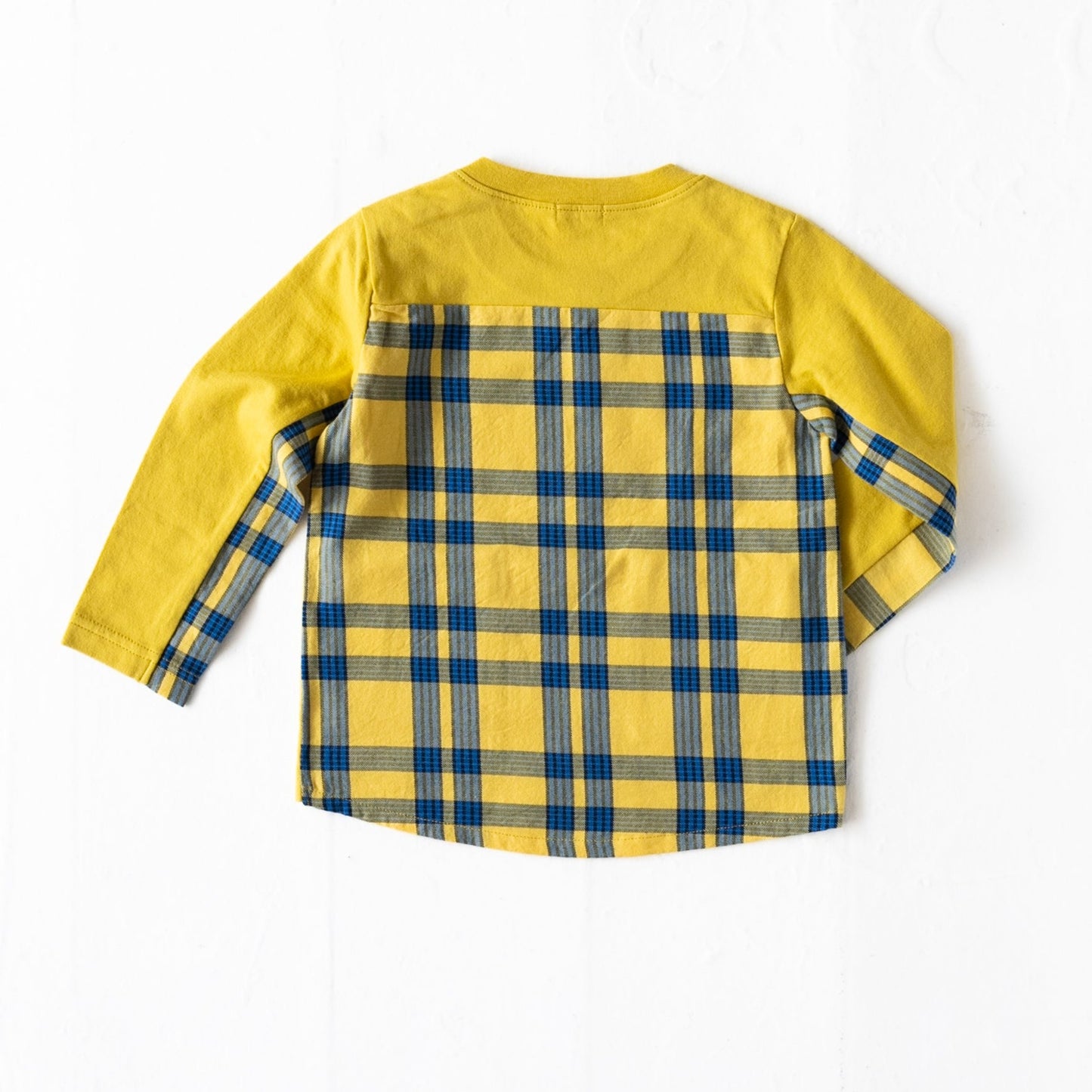 チェック切り替えTシャツ YELLOW