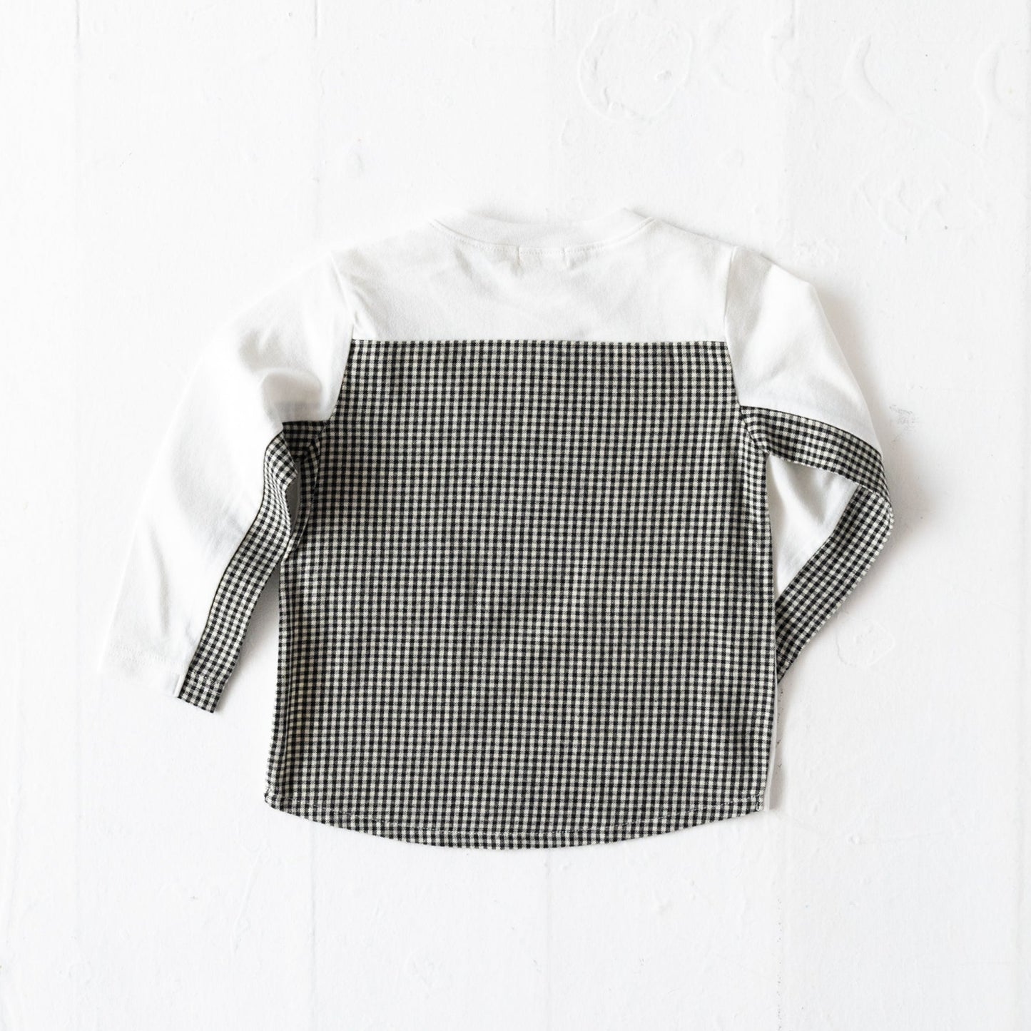チェック切り替えTシャツ OFF-WHITE