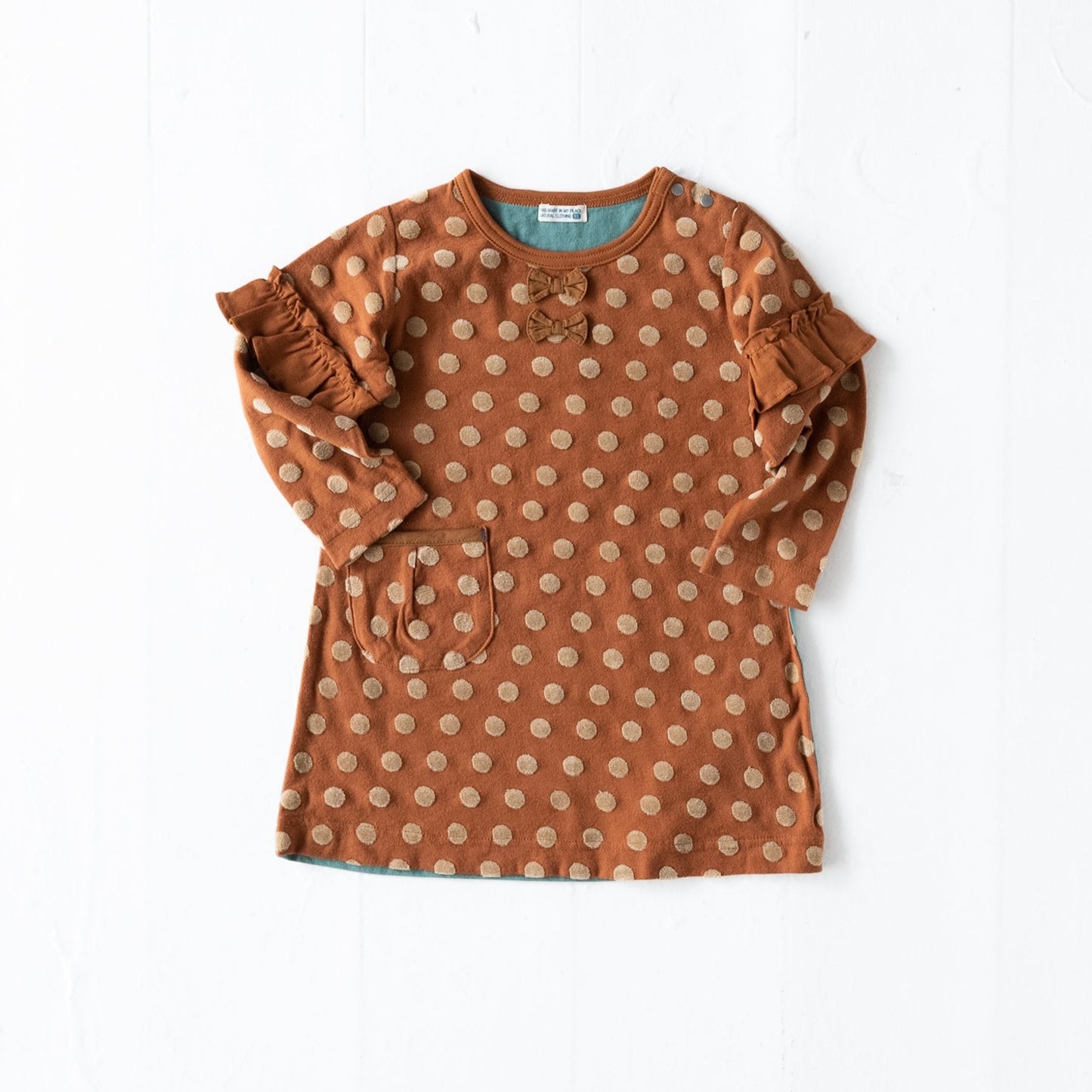 ジャガードドットワンピース BROWN