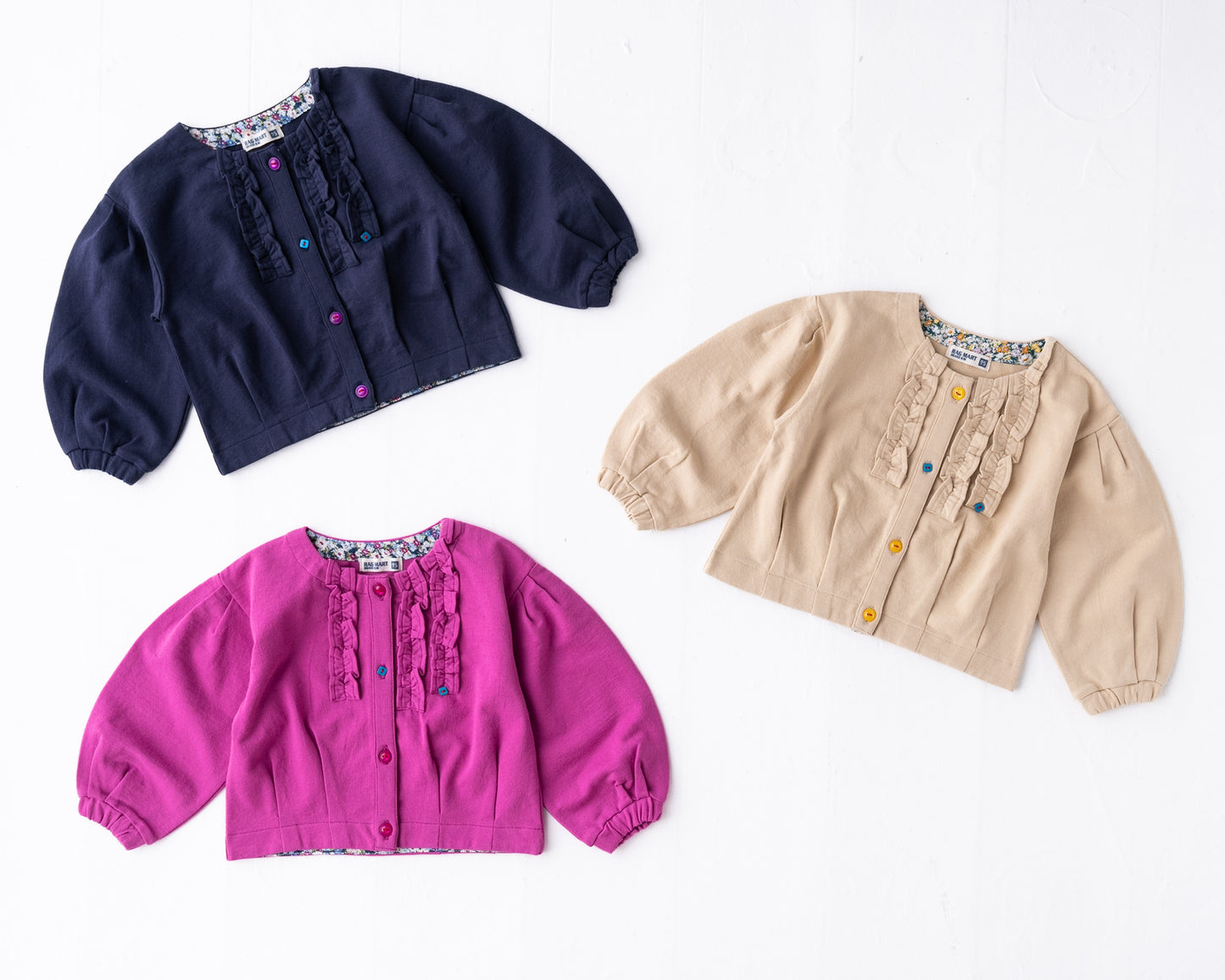 ブッファンスリーブミニ裏毛カーディガン NAVY