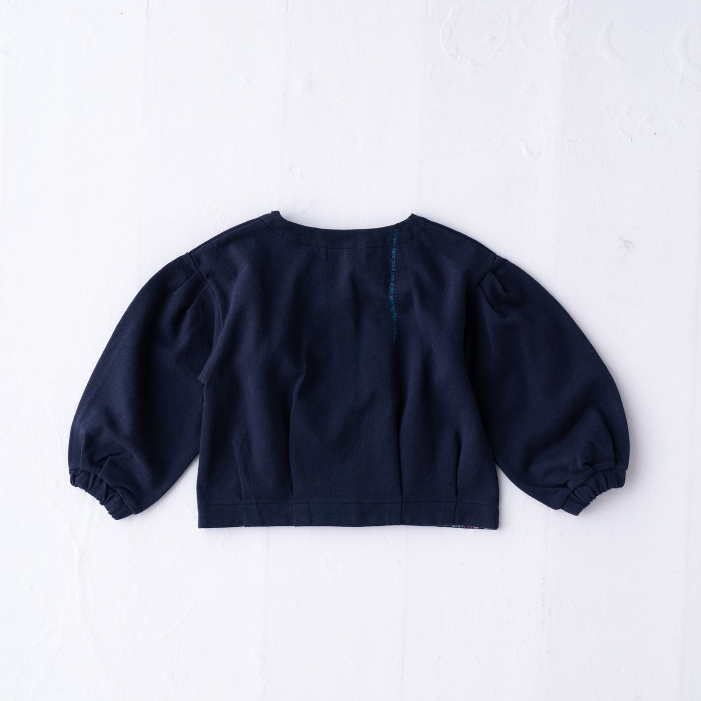 ブッファンスリーブミニ裏毛カーディガン NAVY