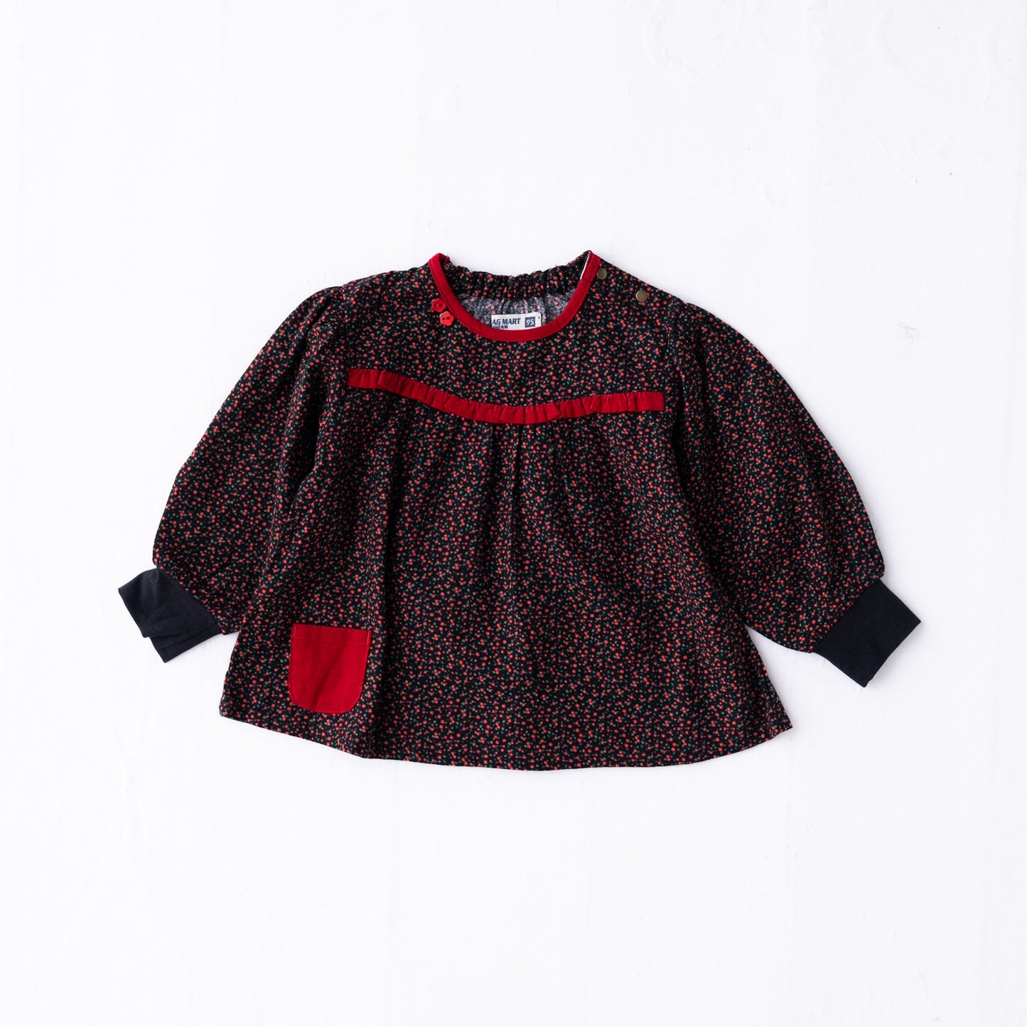 プリントチュニックブラウス RED