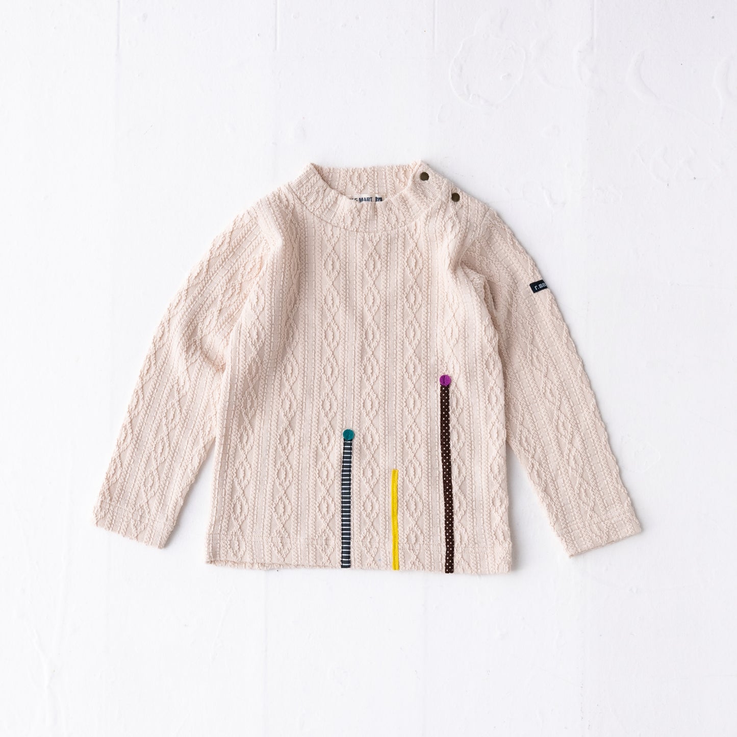 ケーブルニットハイネックTシャツ IVORY