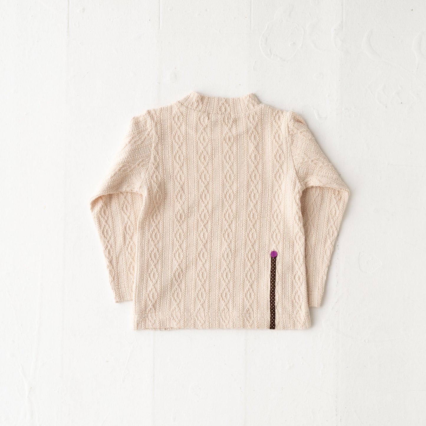 ケーブルニットハイネックTシャツ IVORY