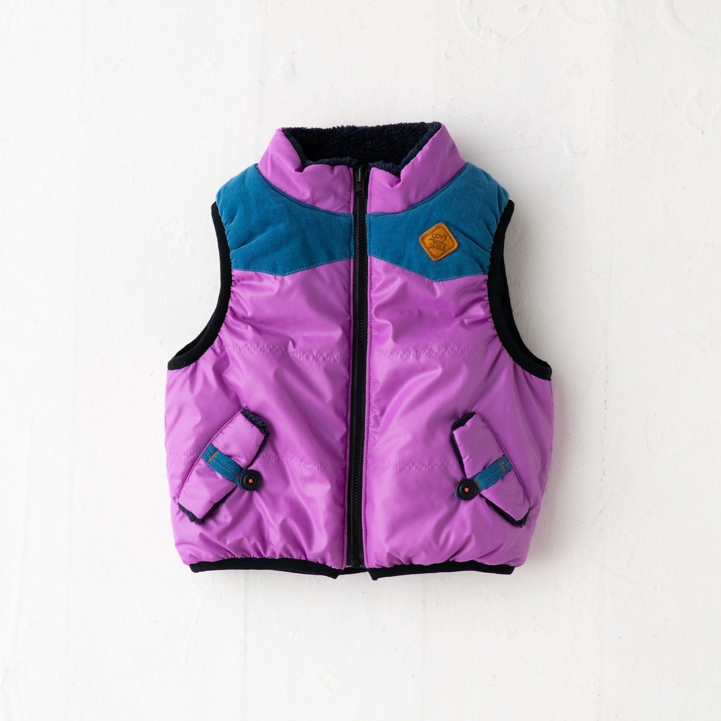 リバーシブル切り替えナイロンベスト PURPLE