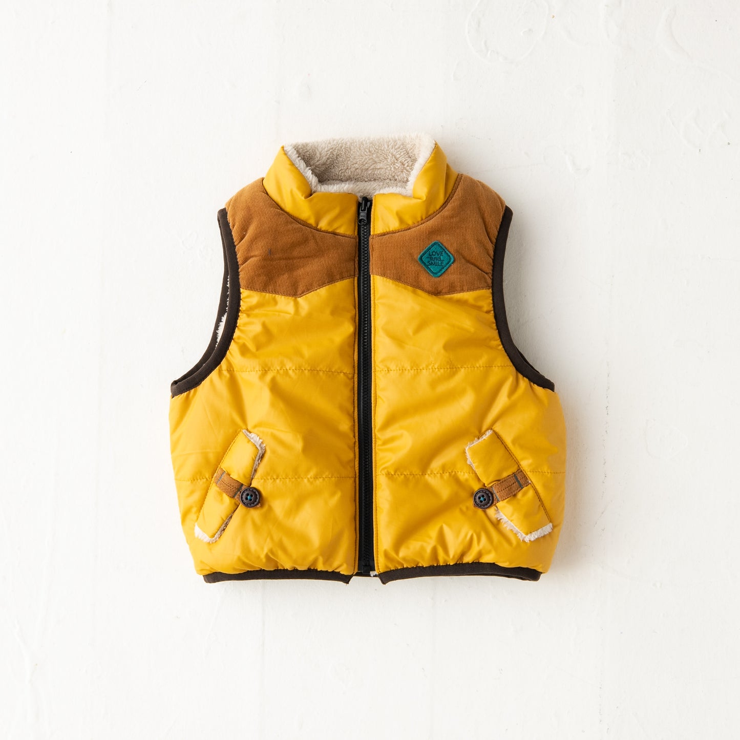 リバーシブル切り替えナイロンベスト YELLOW
