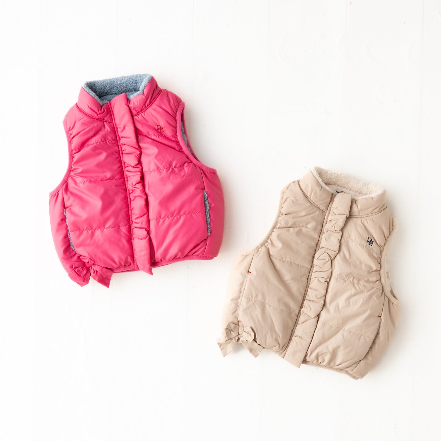 リバーシブルリボンナイロンベスト BEIGE