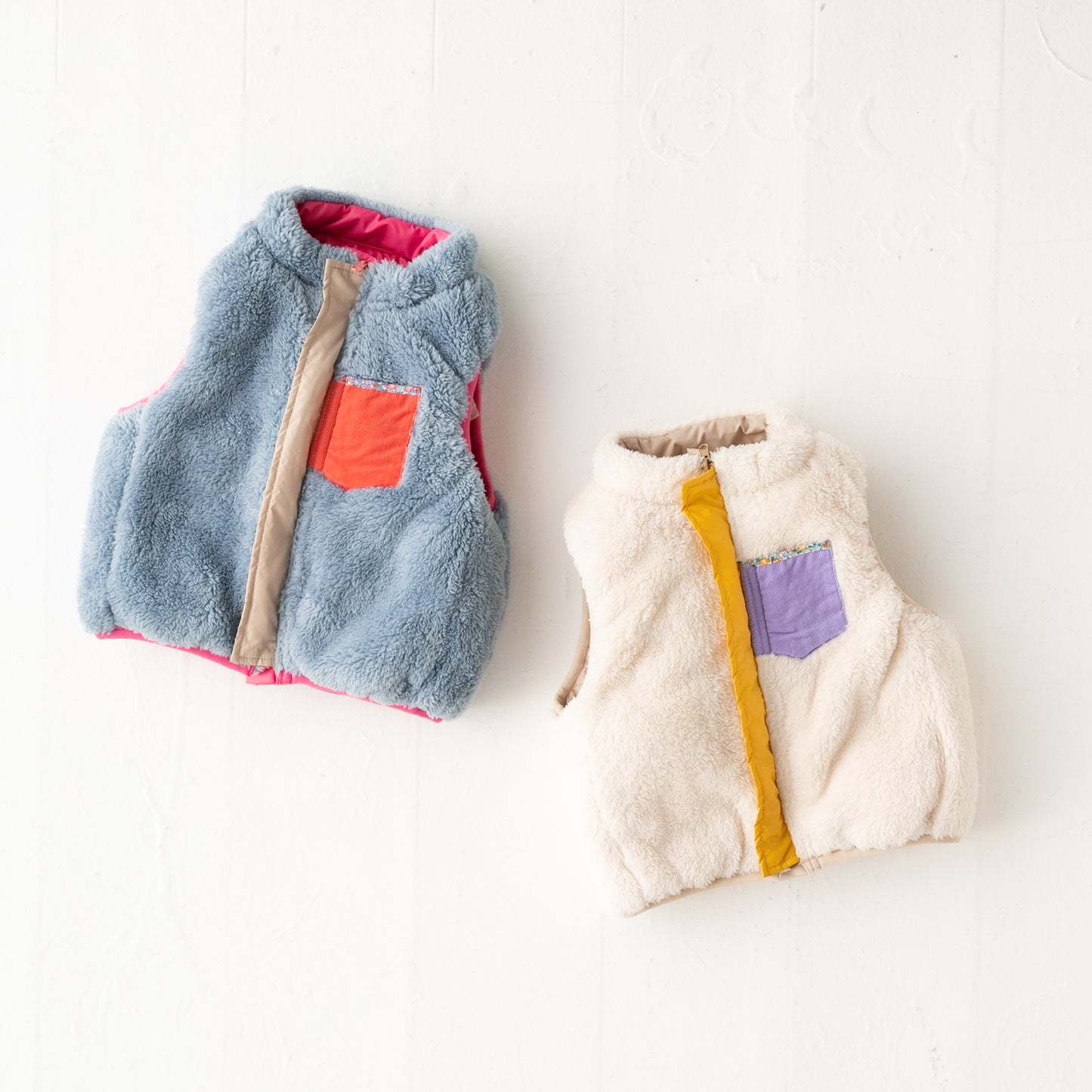リバーシブルリボンナイロンベスト PINK