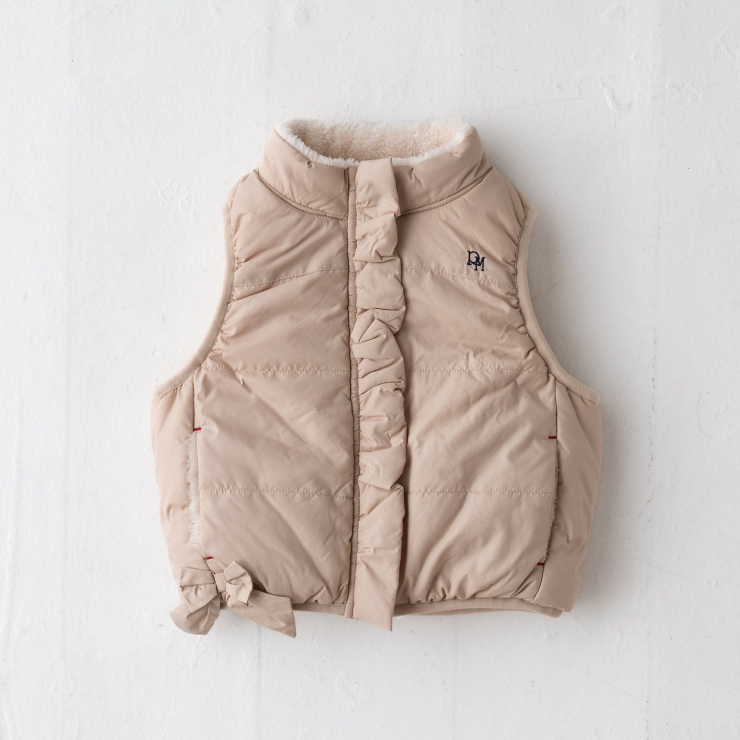 リバーシブルリボンナイロンベスト BEIGE