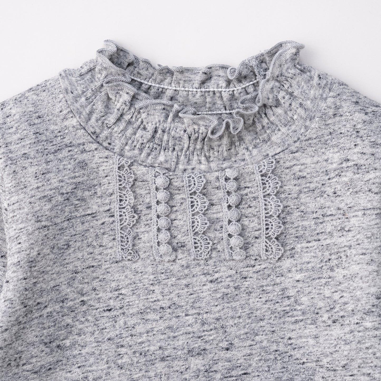 フリルハイネックTシャツ GRAY