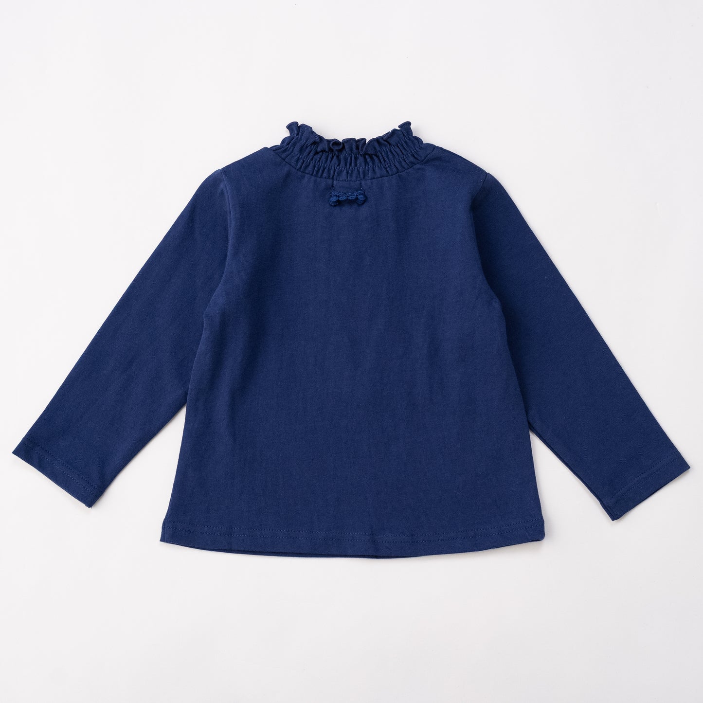 フリルハイネックTシャツ NAVY