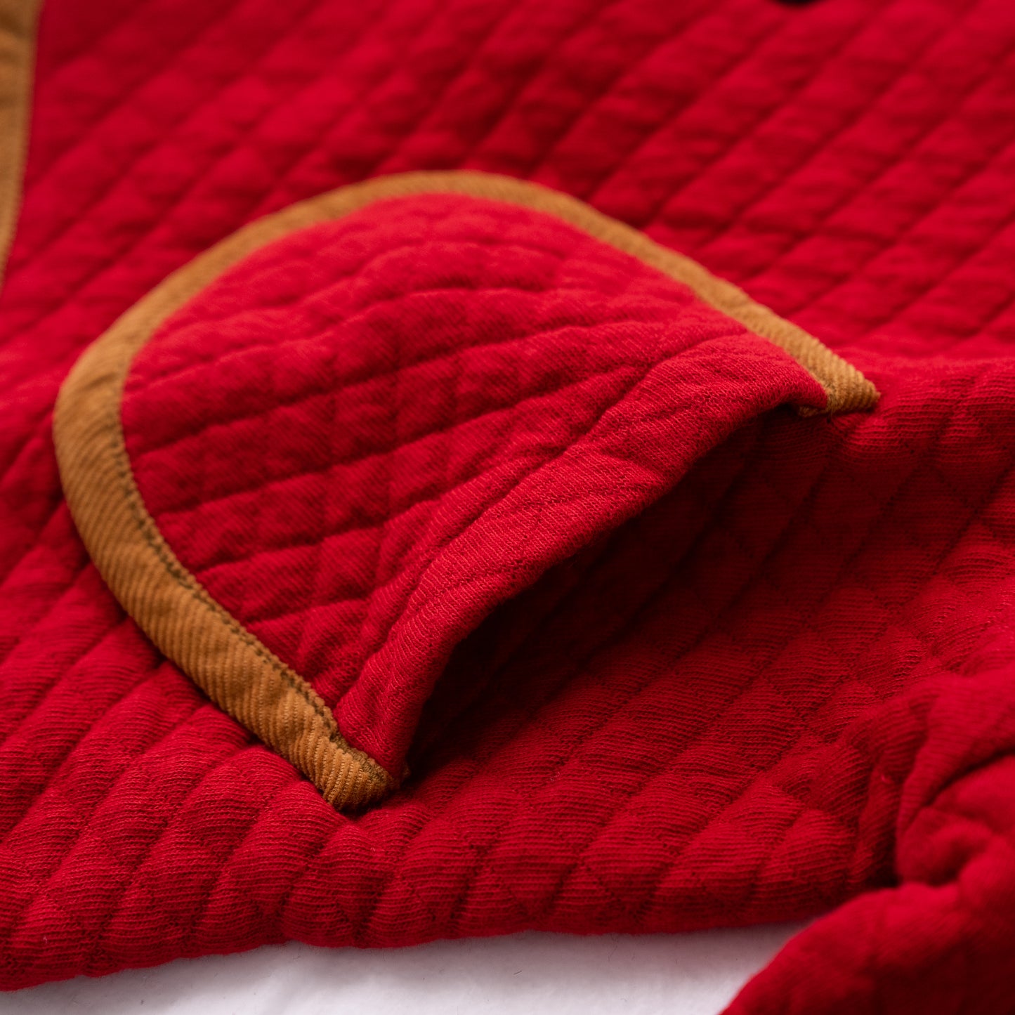 ニットキルトカーディガン RED