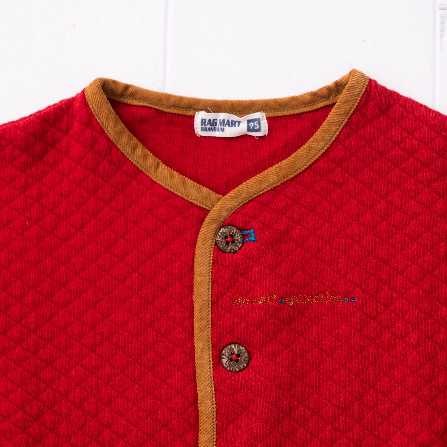 ニットキルトカーディガン RED