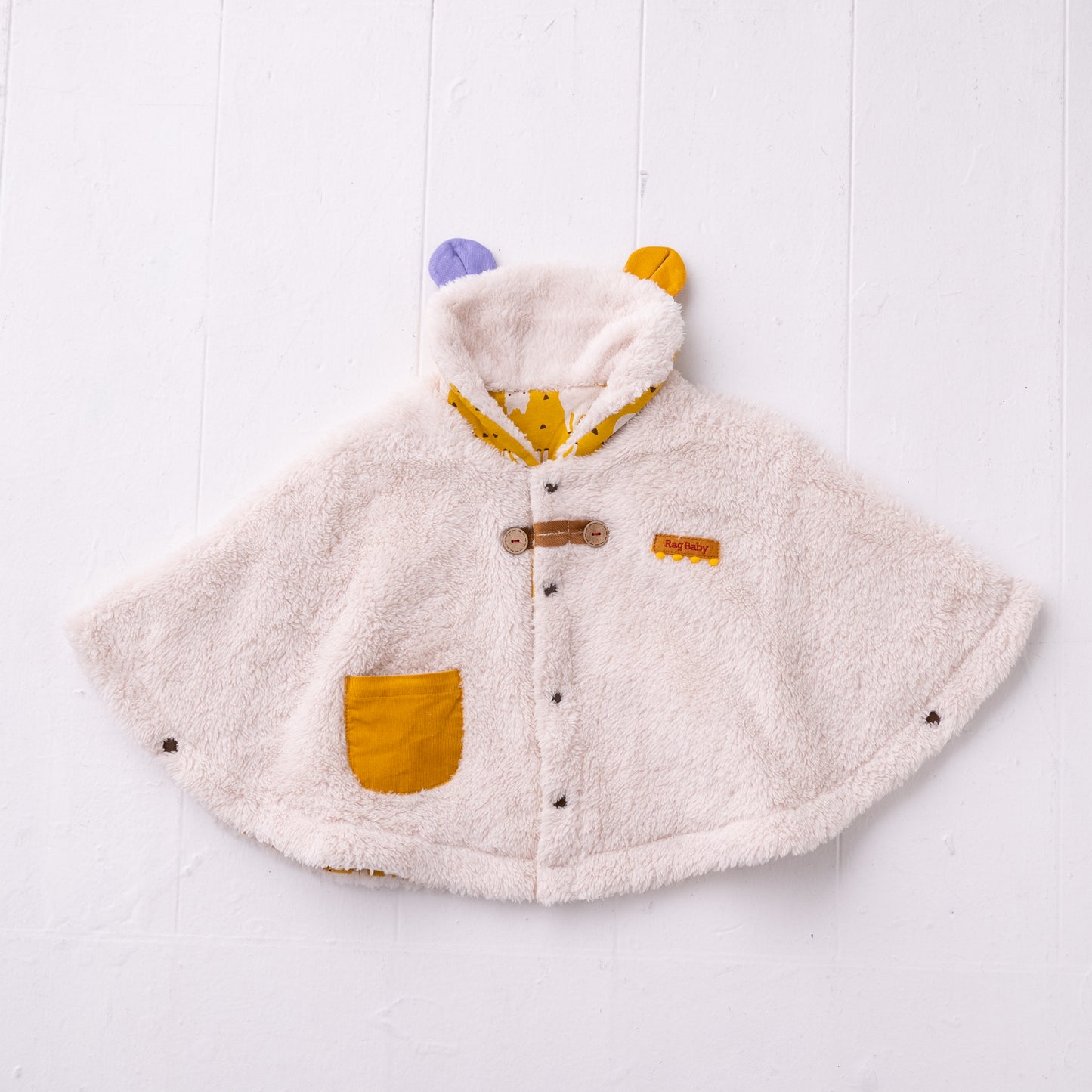 ファーリバーシブルマント IVORY