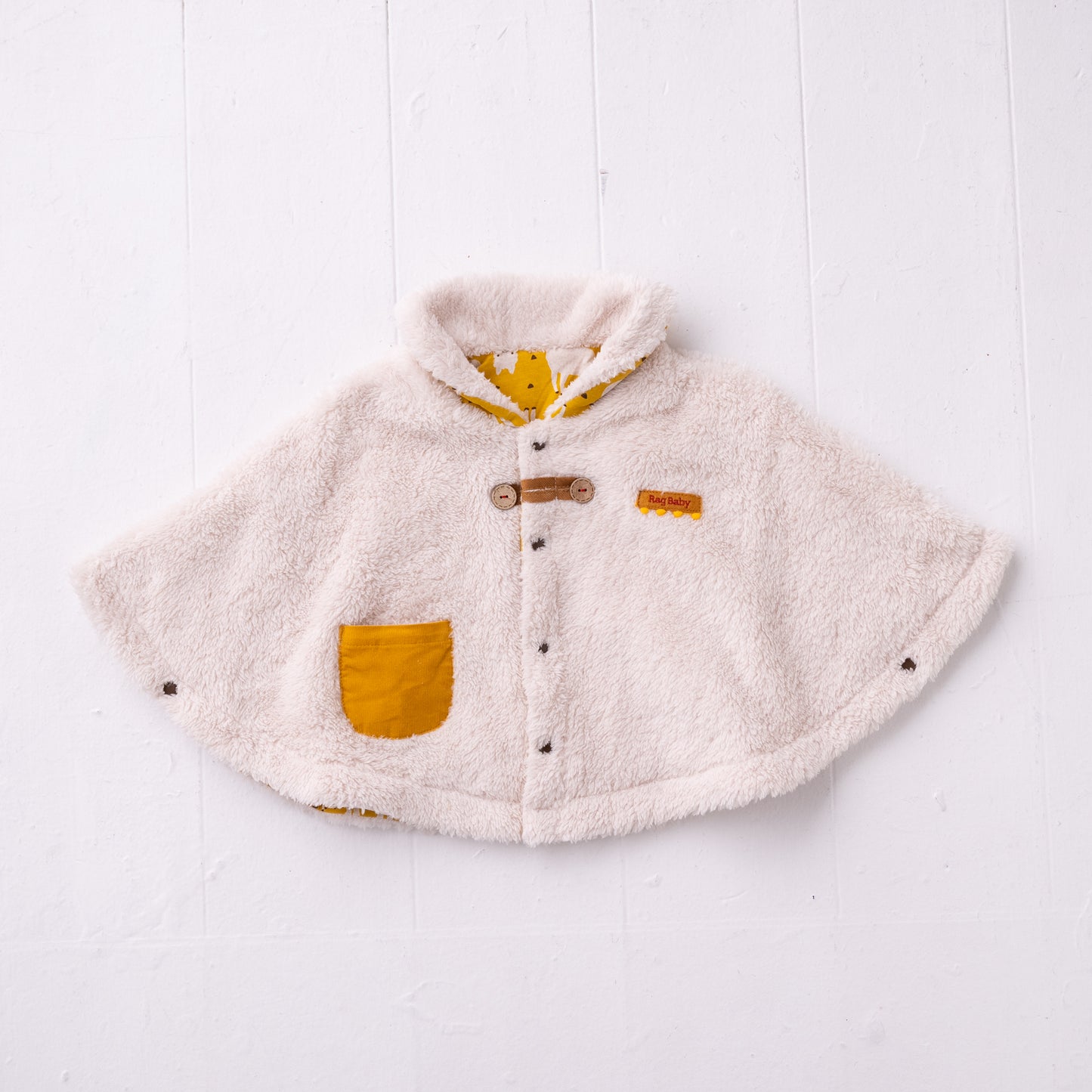ファーリバーシブルマント IVORY