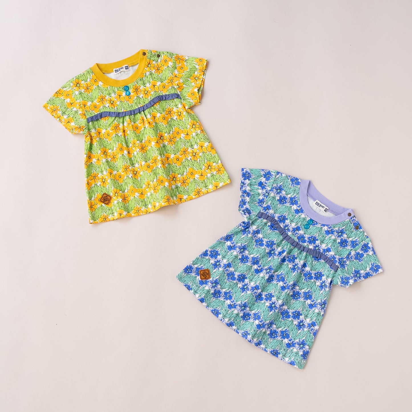 花柄総プリントTシャツ YELLOW
