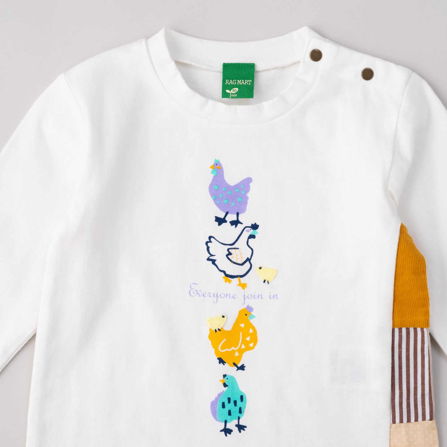 ベビープリントTシャツ【ニワトリ】 OFF-WHITE