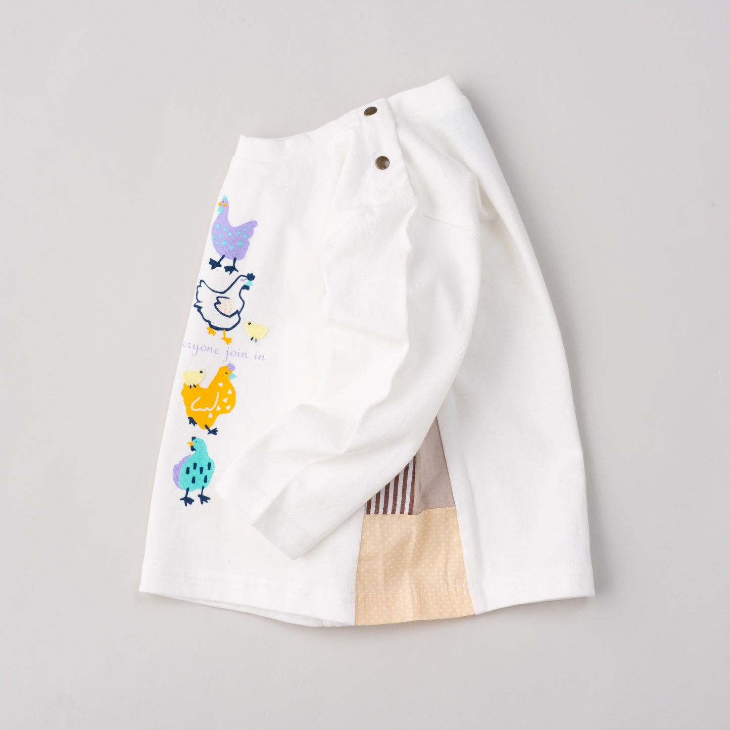 ベビープリントTシャツ【ニワトリ】 OFF-WHITE