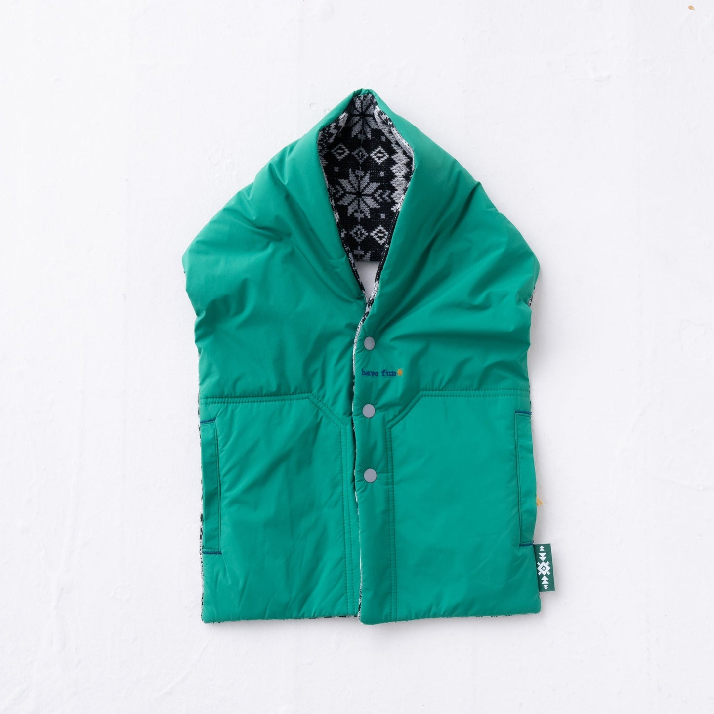 リバーシブル中綿ストール GREEN