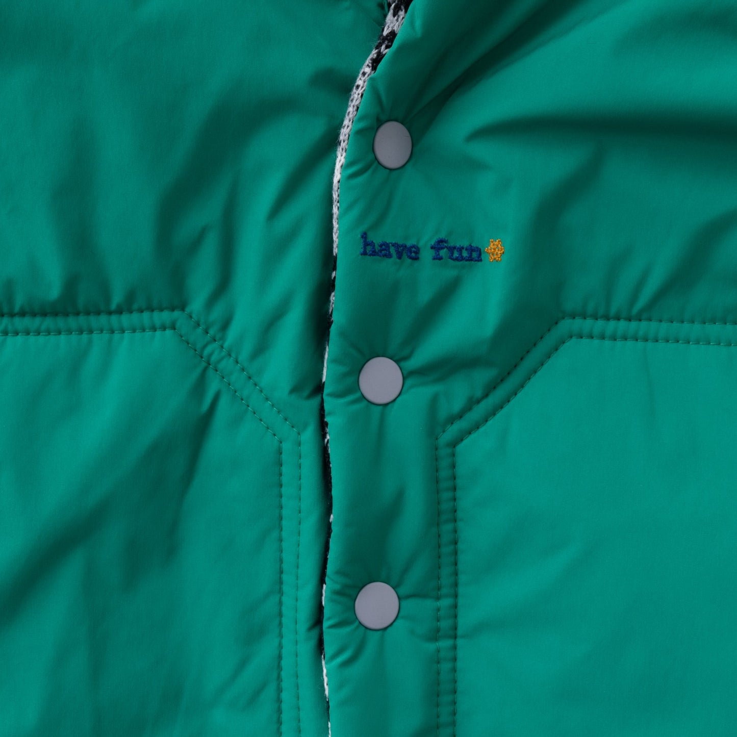 リバーシブル中綿ストール GREEN