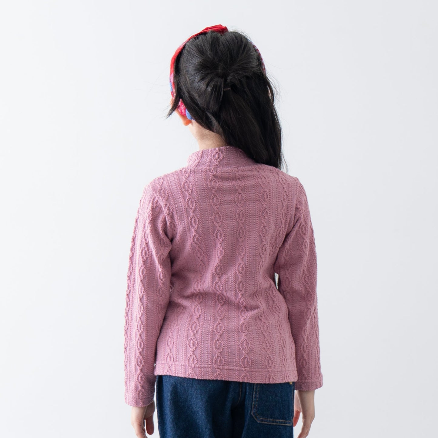 ケーブルニットハイネック PINK