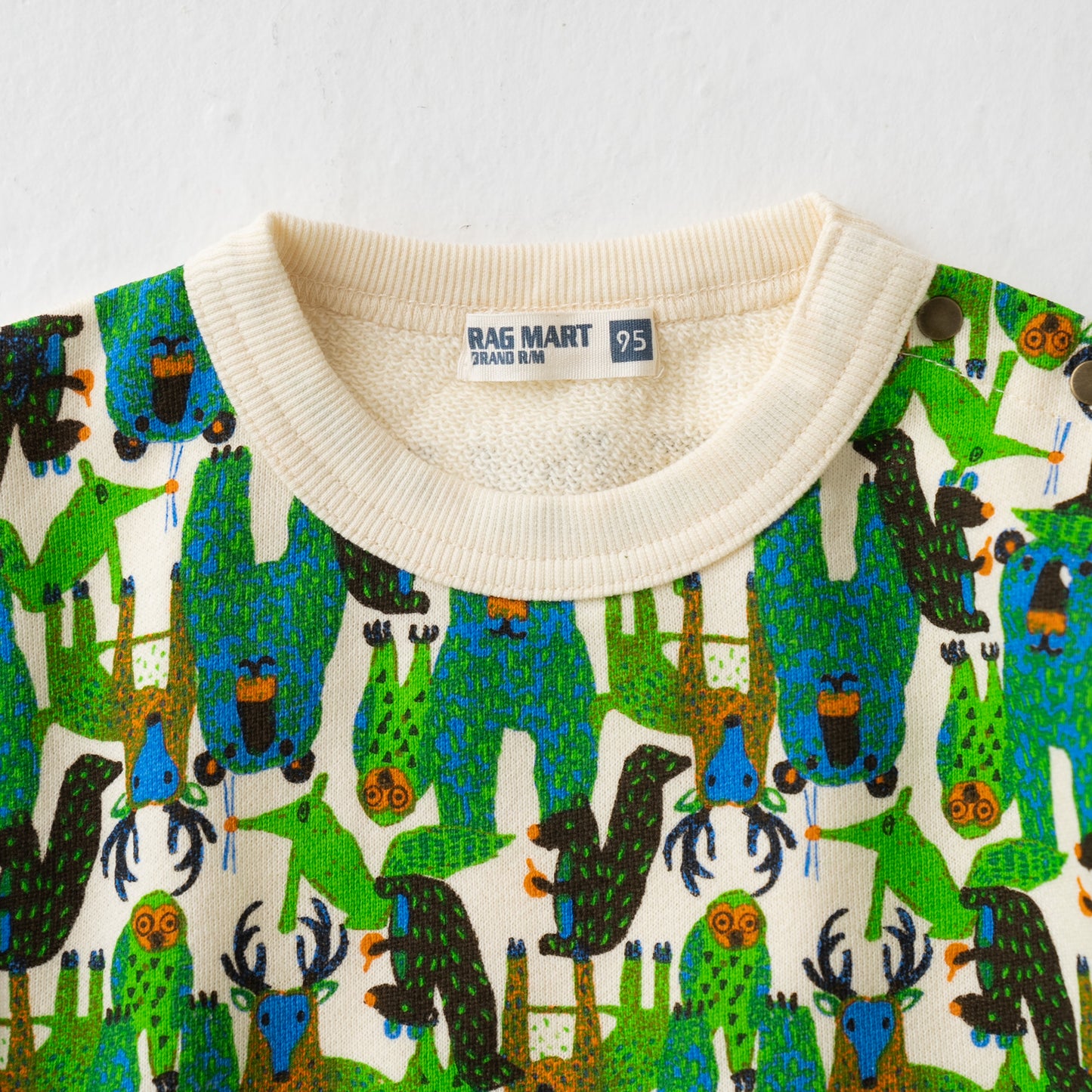 ジャカード袖トレーナー GREEN